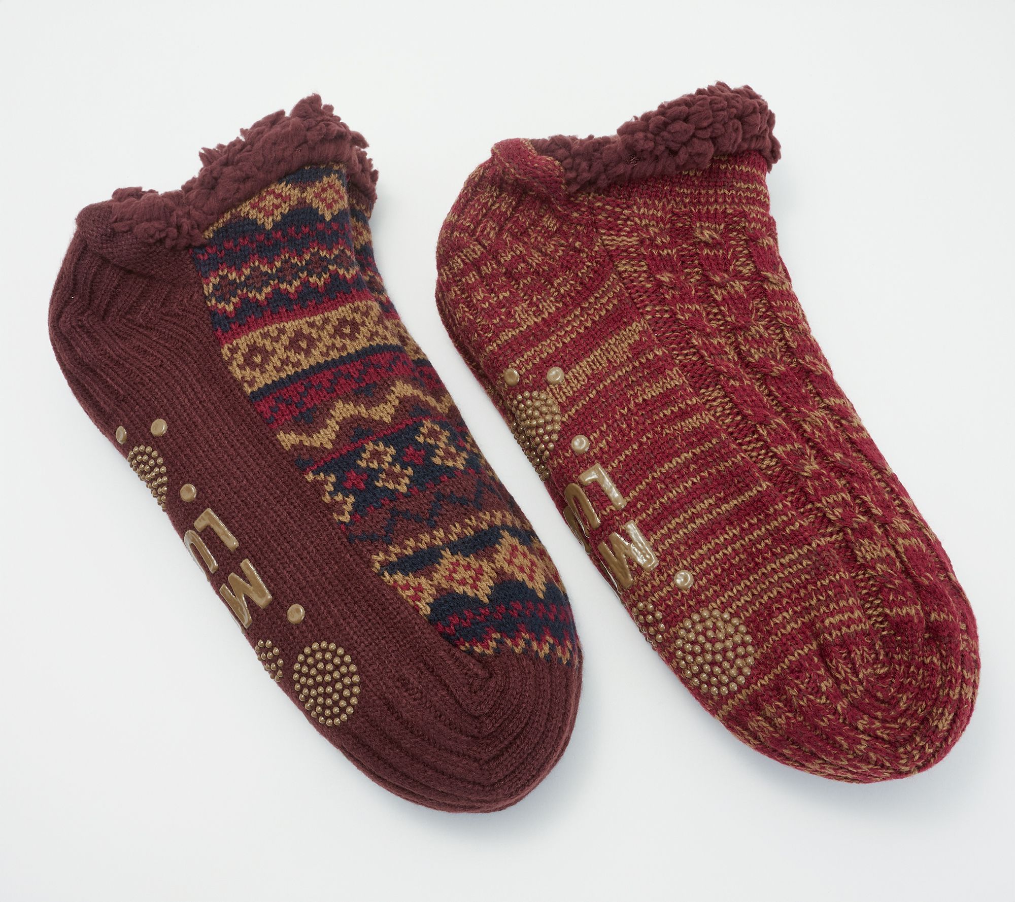 MUK LUKS Men's_Set of 2 Aloe Infused Shortie Cabin Socks