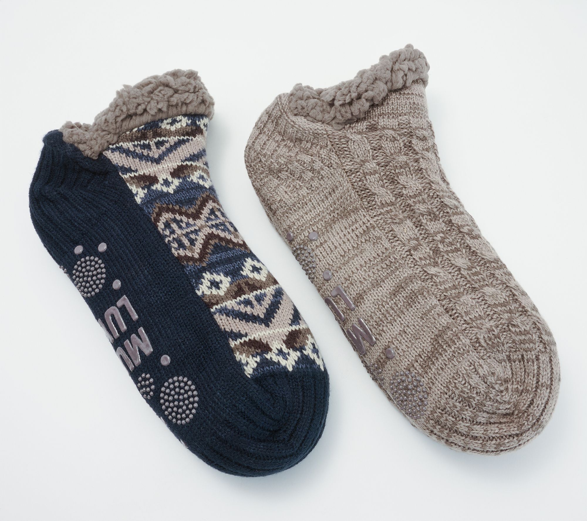 MUK LUKS Men's_Set of 2 Aloe Infused Shortie Cabin Socks