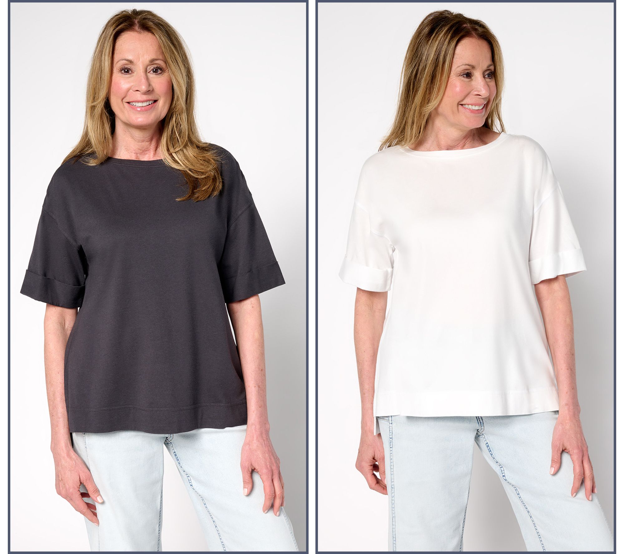 "As Is" LOGO Principles by Lori Goldstein Elbow Sleeve Top Set