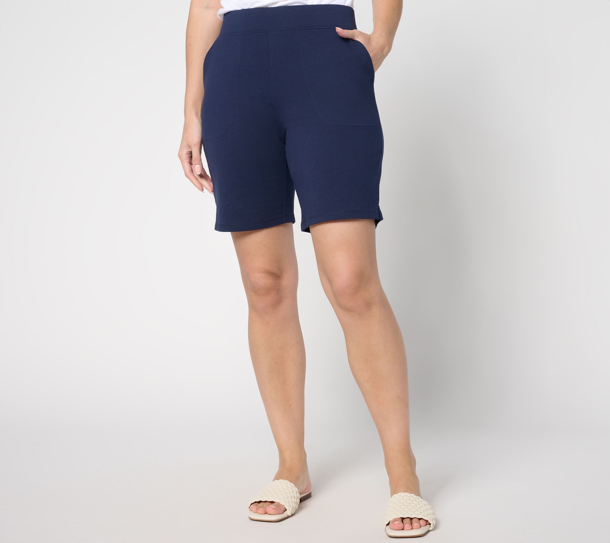 "As Is" Denim & Co. EasyWear French Terry Petite Short