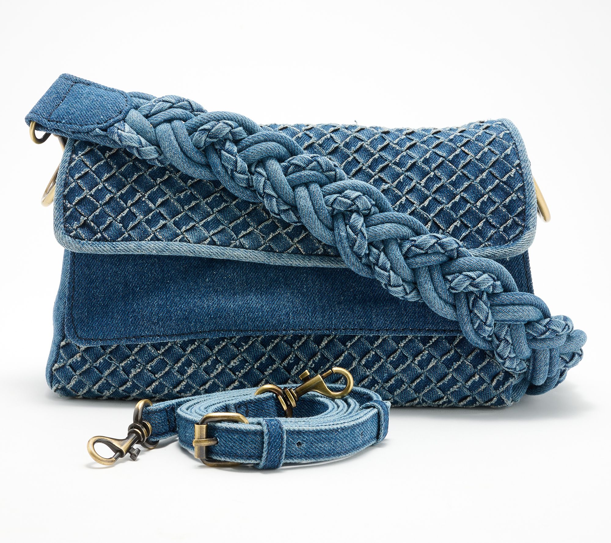 "As Is" Patricia Nash Madalina Woven Denim Crossbody