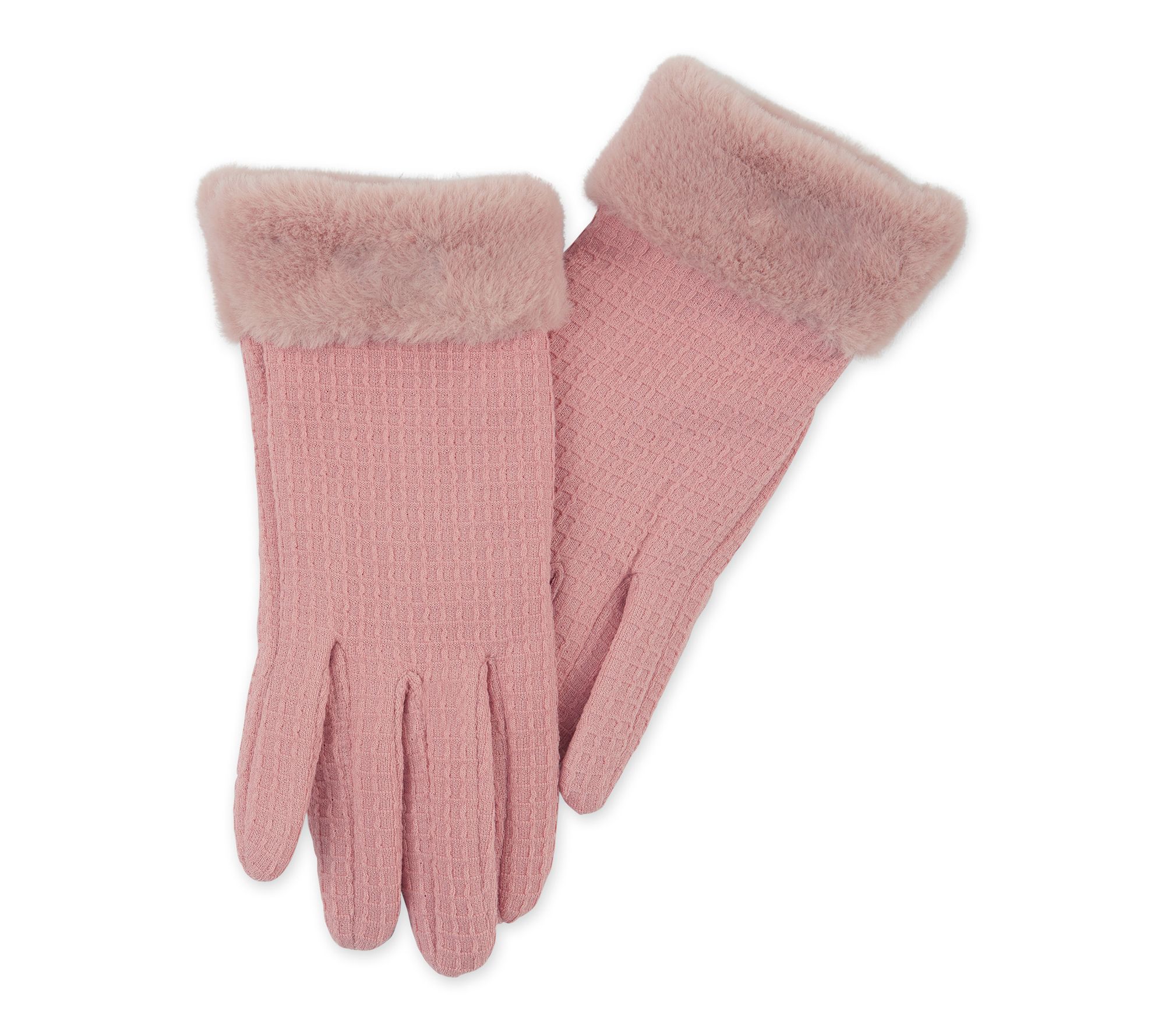 Hadley Wren Winter Waffle Faux Fur Texting Gloves