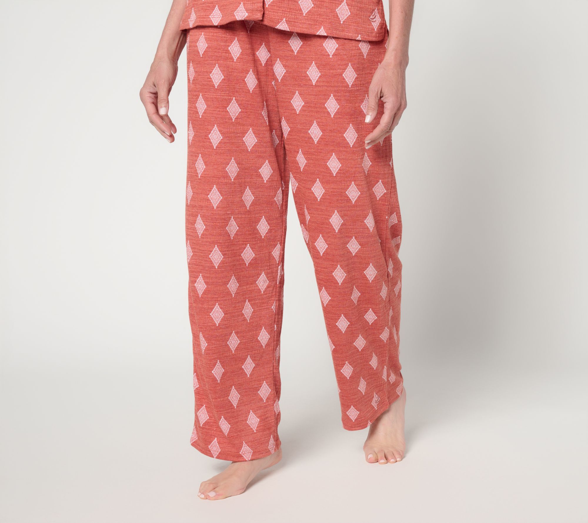 "As Is" Cuddl Duds Slub Knit Straight Leg Lounge Pant