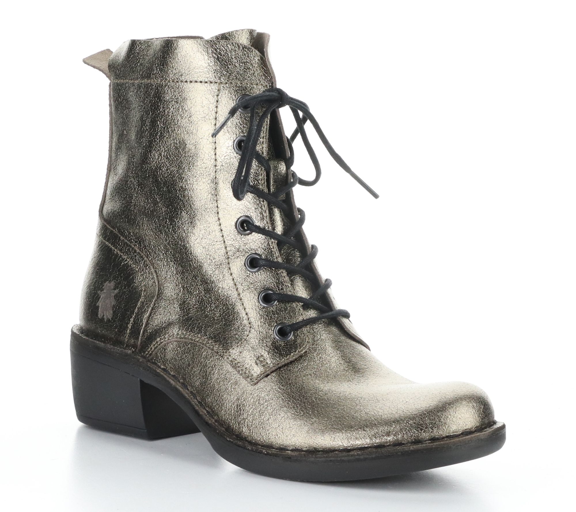 Fly London Valley Side Zip Leather Combat Boot