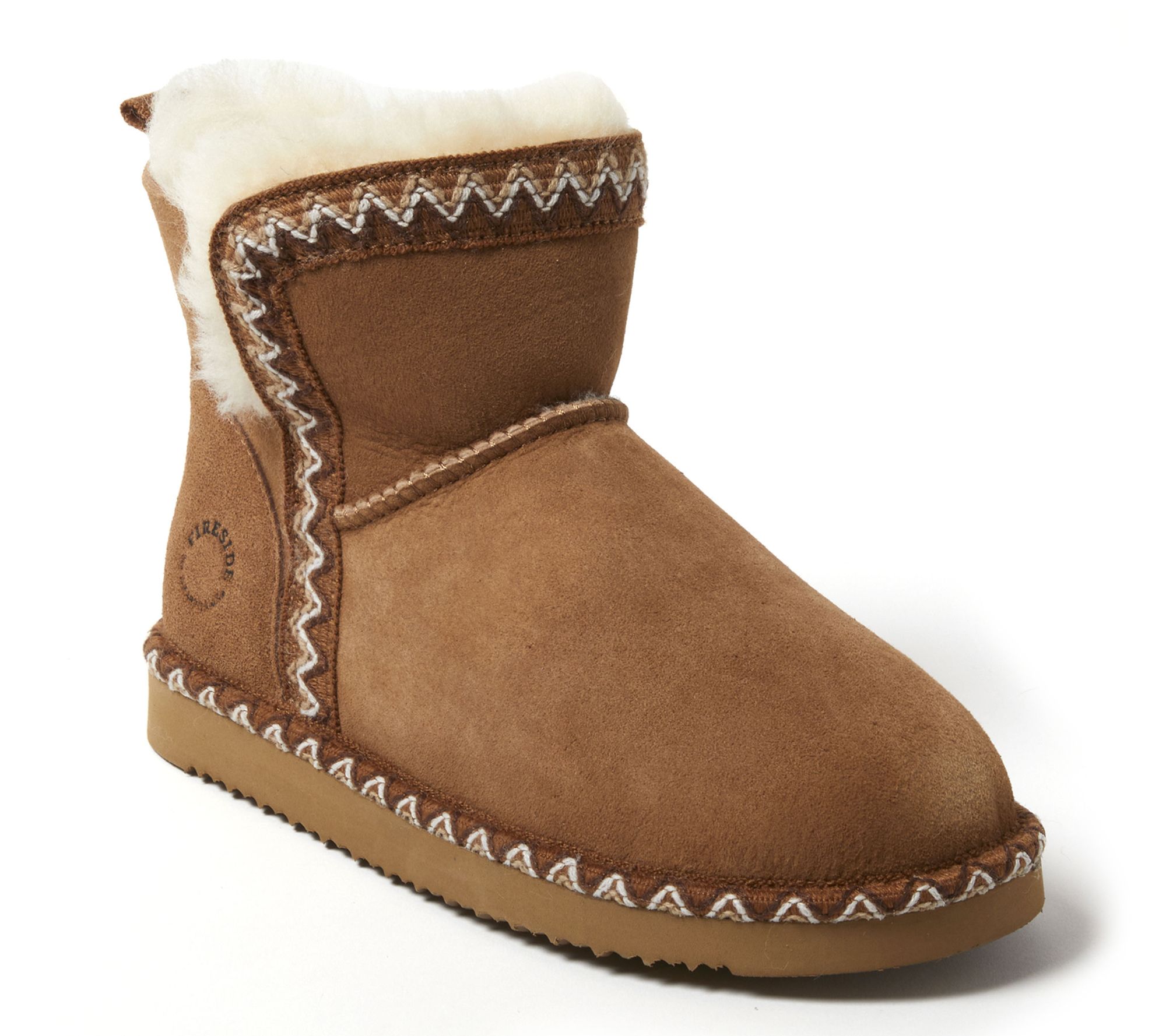 Dearfoams Women's Australian Shearling Bootie with Taping