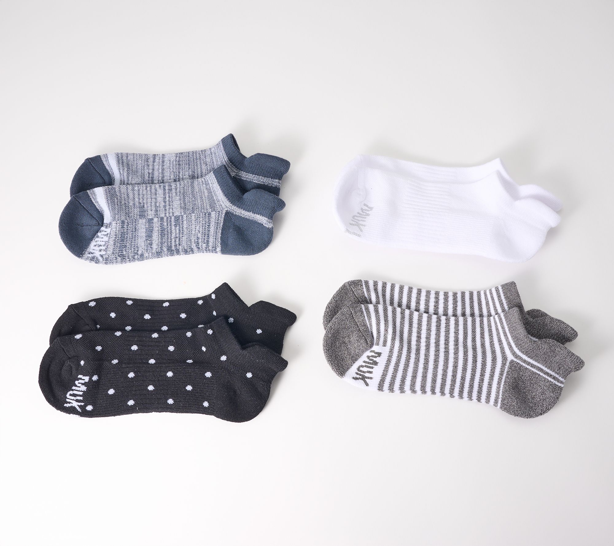 MUK LUKS Set of 4 Cotton Ankle Compression Socks