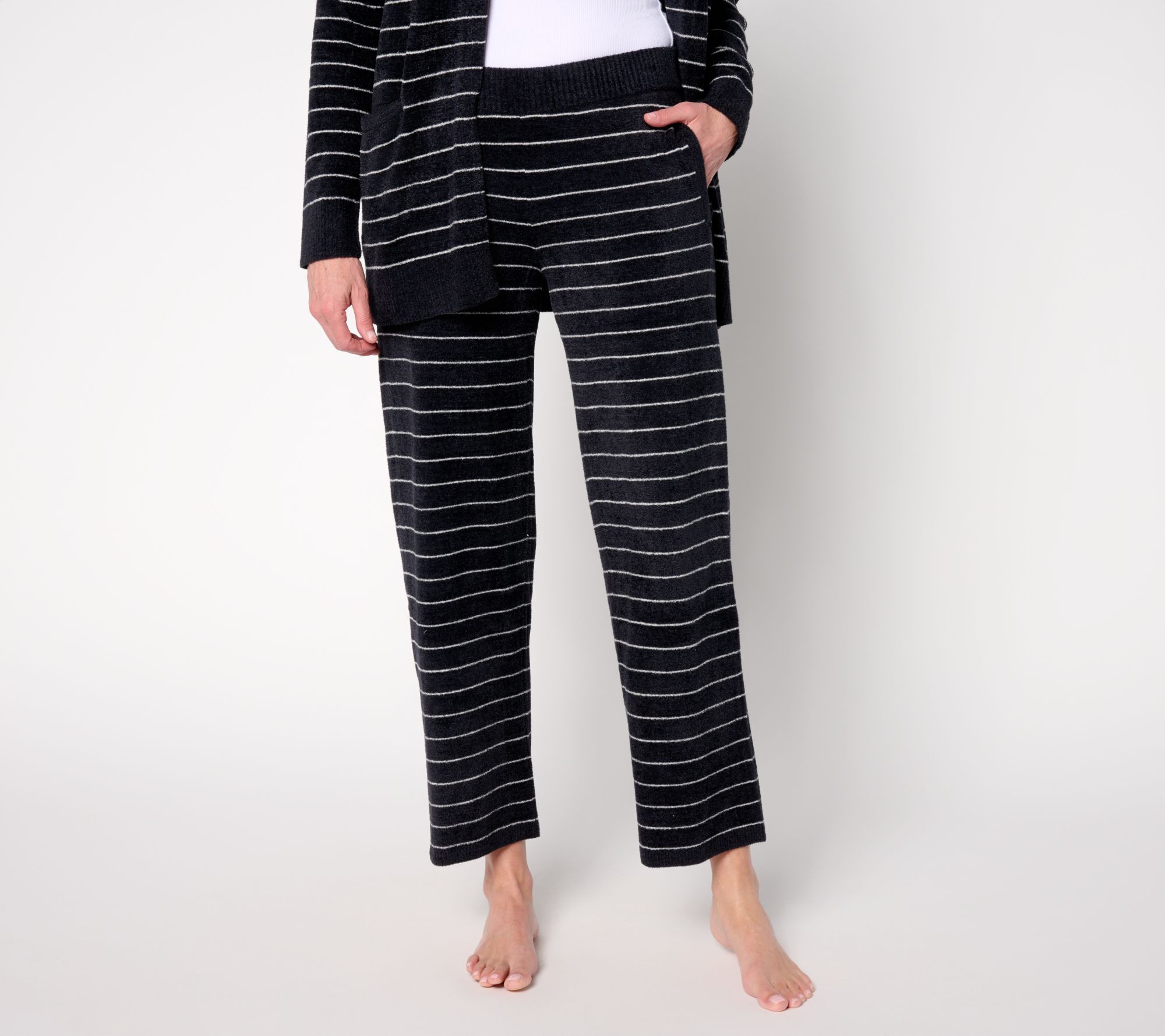 "As Is" Barefoot Dreams Petite CozyChic Ultra Lite Stripe Pant
