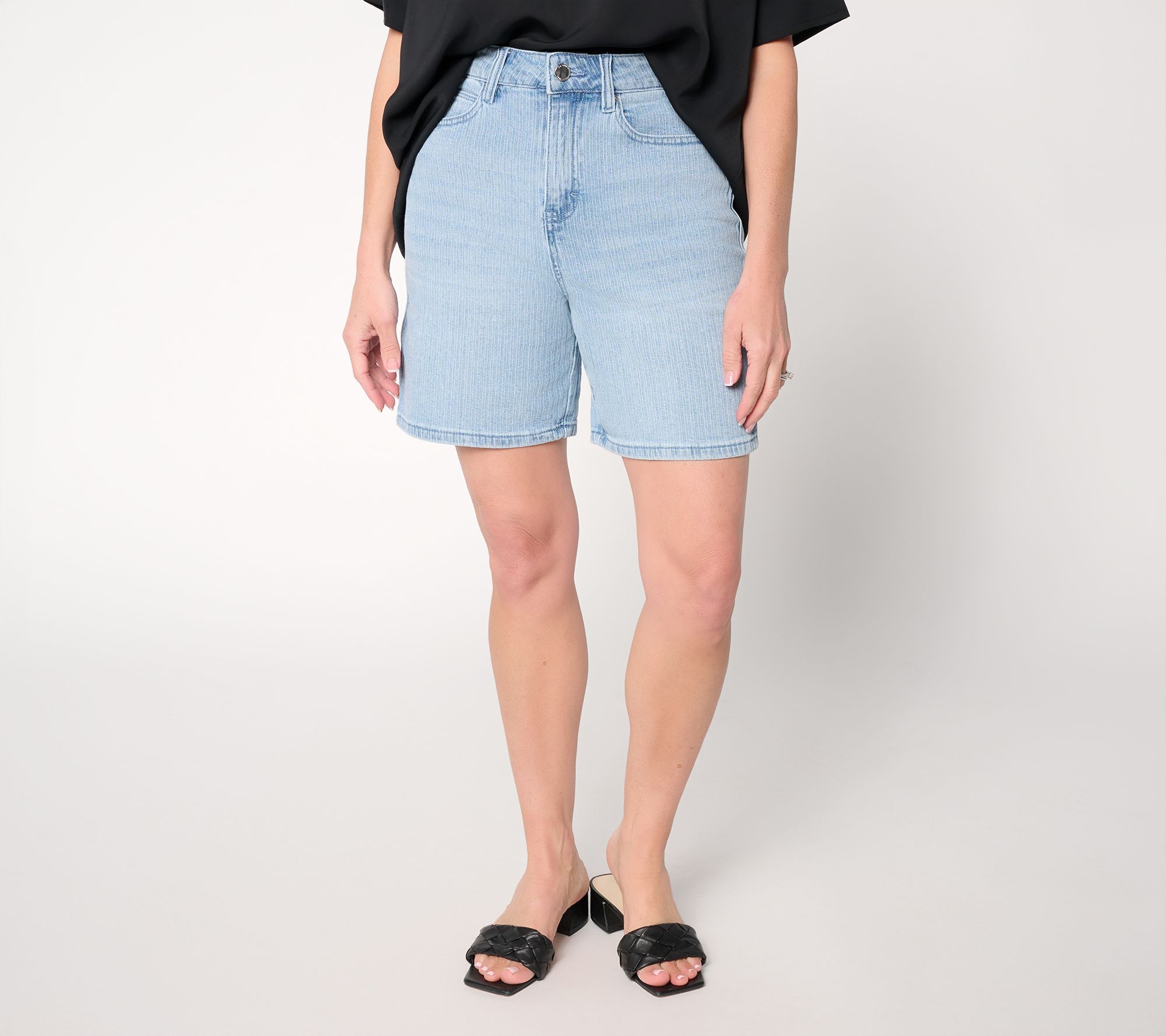 RM Studio x Rebecca Minkoff Stretch Jacquard Stripe 7" Shorts