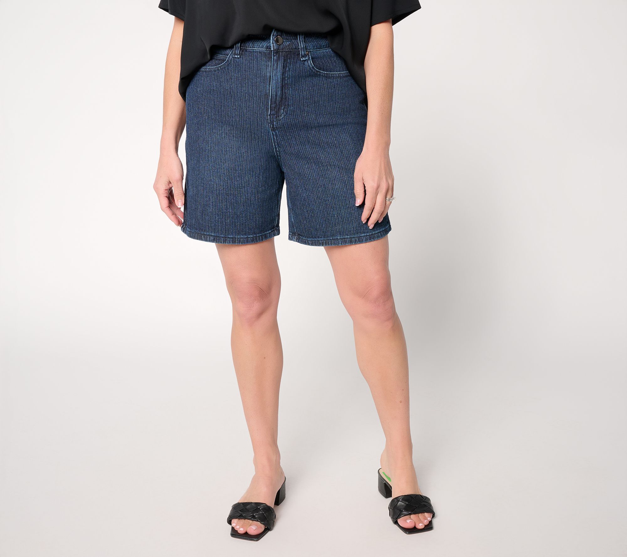 RM Studio x Rebecca Minkoff Stretch Jacquard Stripe 7" Shorts