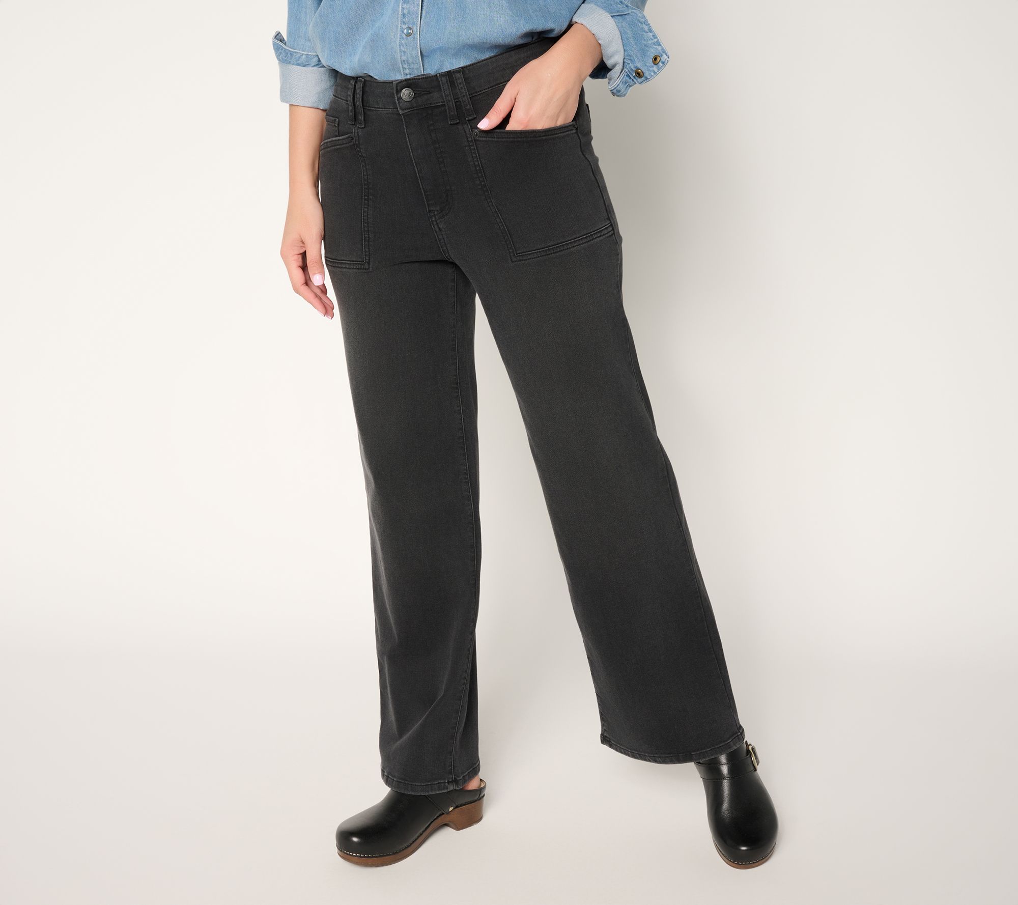 "As Is" Me by Jennie Garth Petite Repreve Wide Leg Jeans- Color