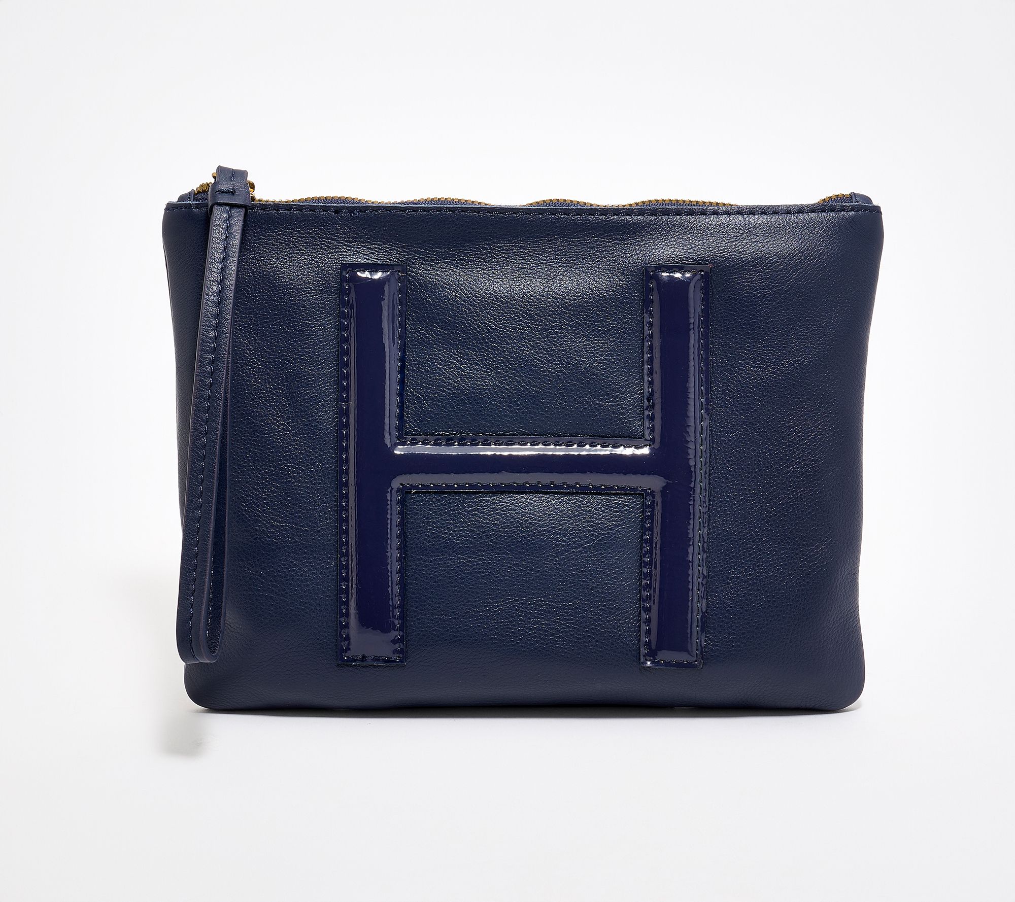 "As Is" American Leather Co. Tonal Monogram Wristlet Pouch