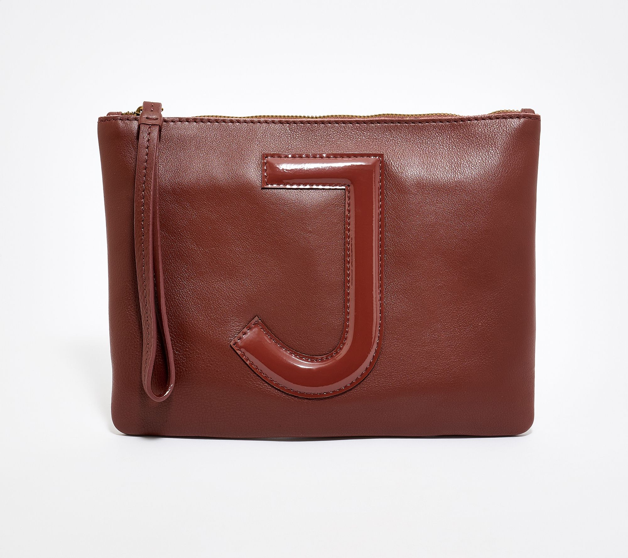 "As Is" American Leather Co. Tonal Monogram Wristlet Pouch