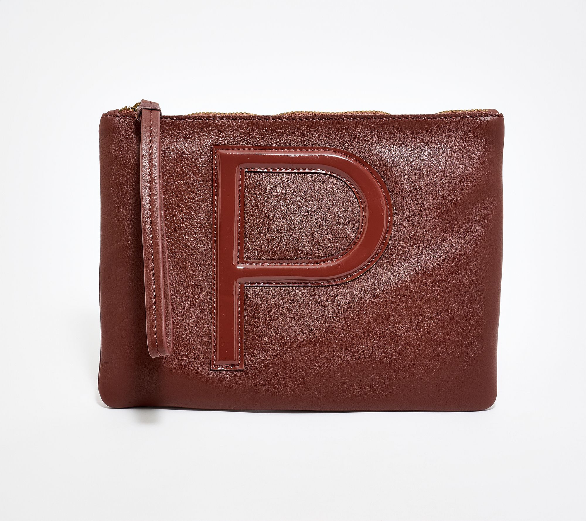 "As Is" American Leather Co. Tonal Monogram Wristlet Pouch