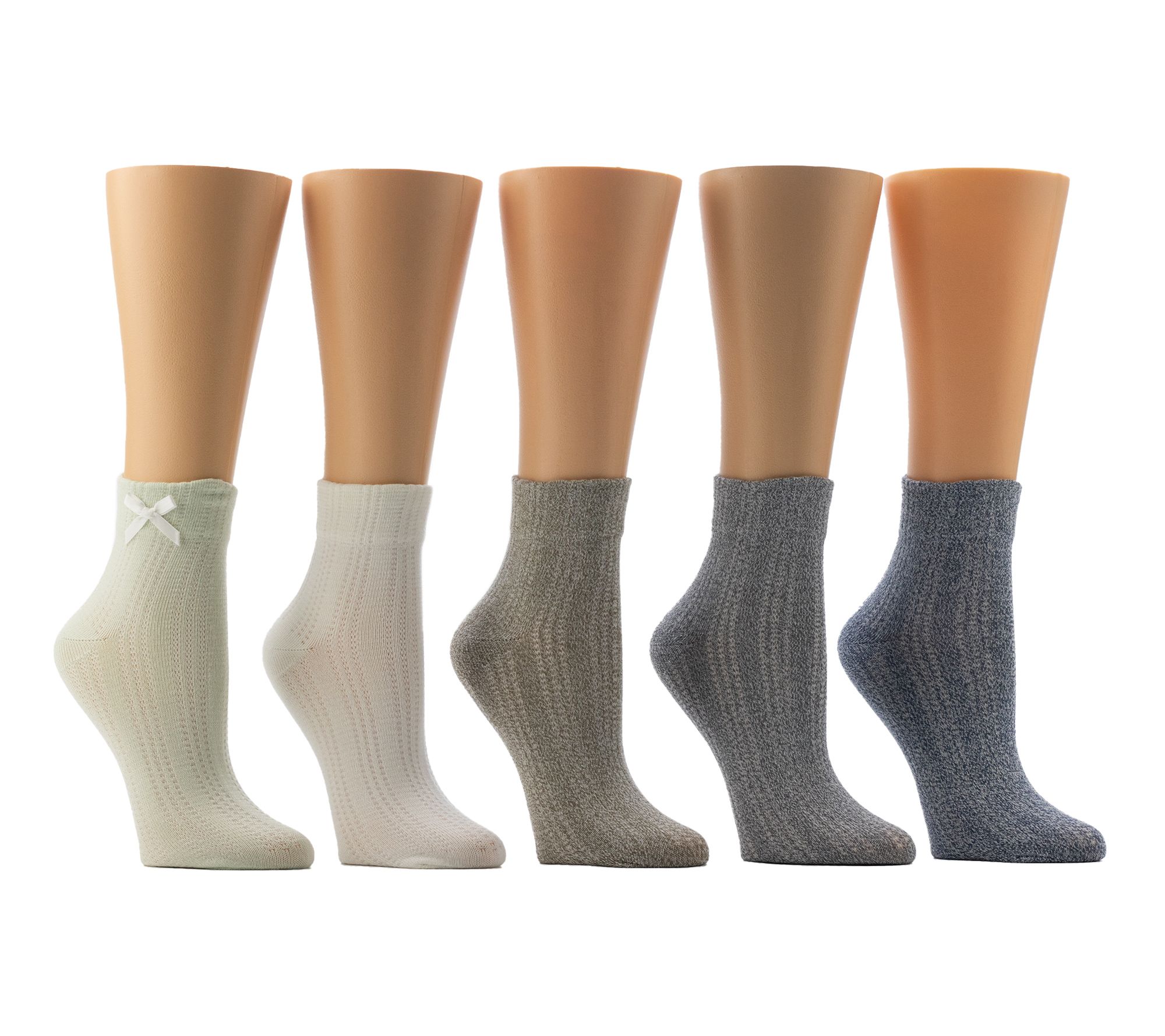 Ann Taylor Dress Essential Texture with Bow Anklet Sock-5 Pack