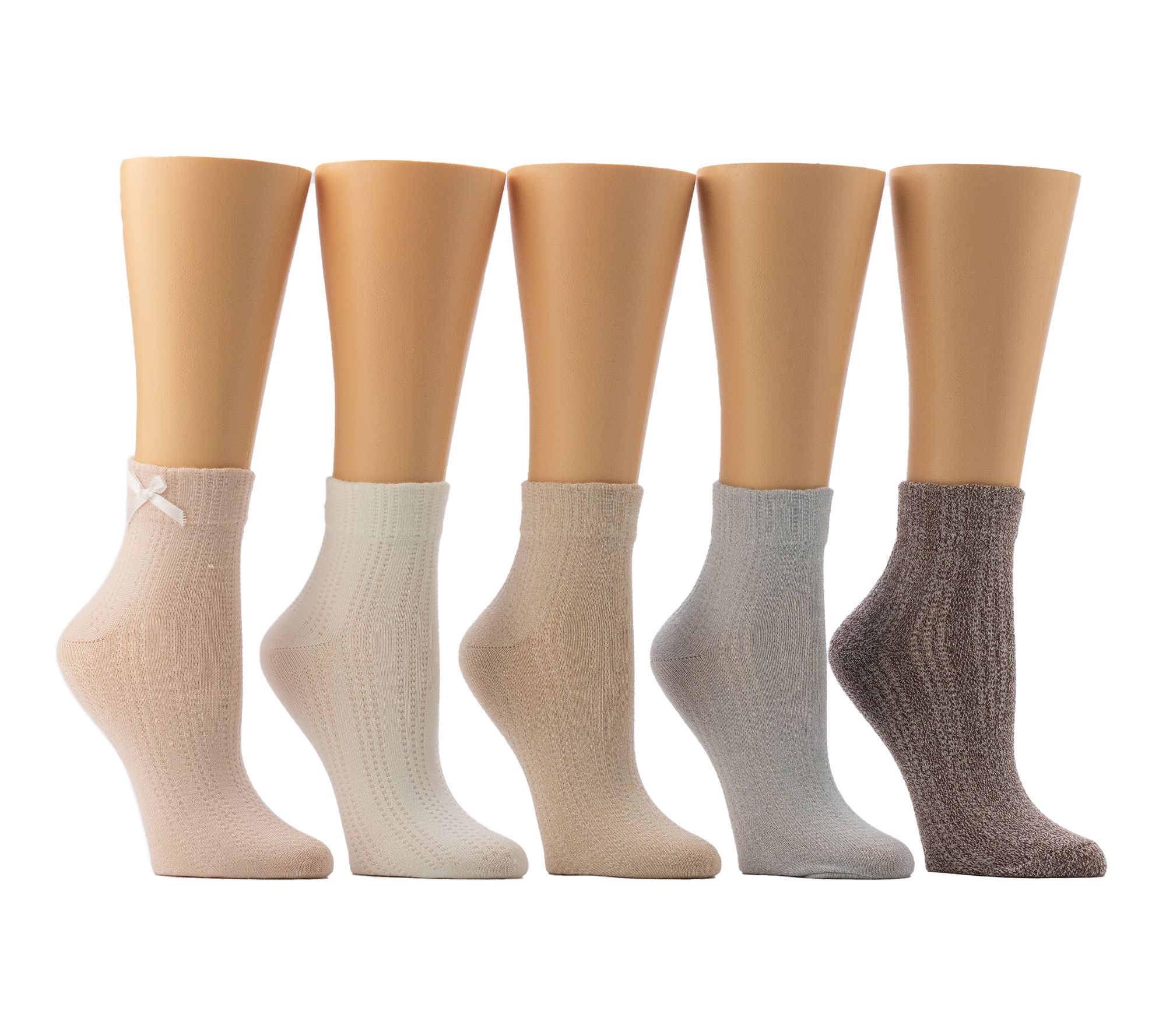Ann Taylor Dress Essential Texture with Bow Anklet Sock-5 Pack