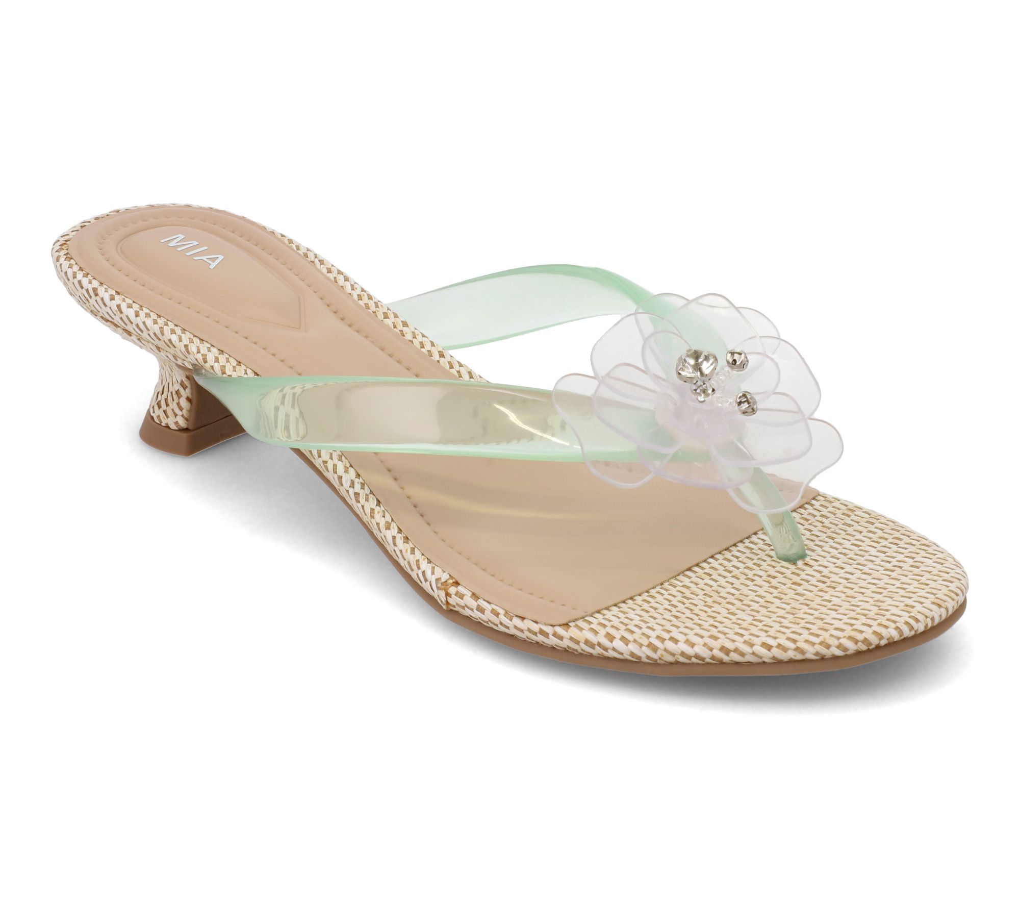 MIA Flower Detail Kitten Heel Sandals - Magnoleia