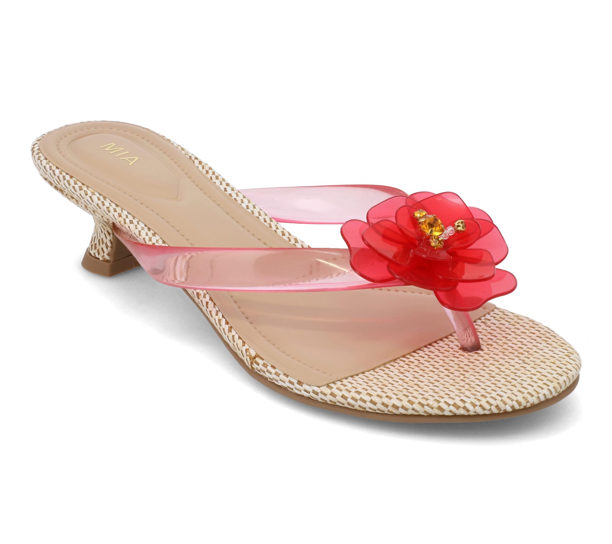 MIA Flower Detail Kitten Heel Sandals - Magnoleia