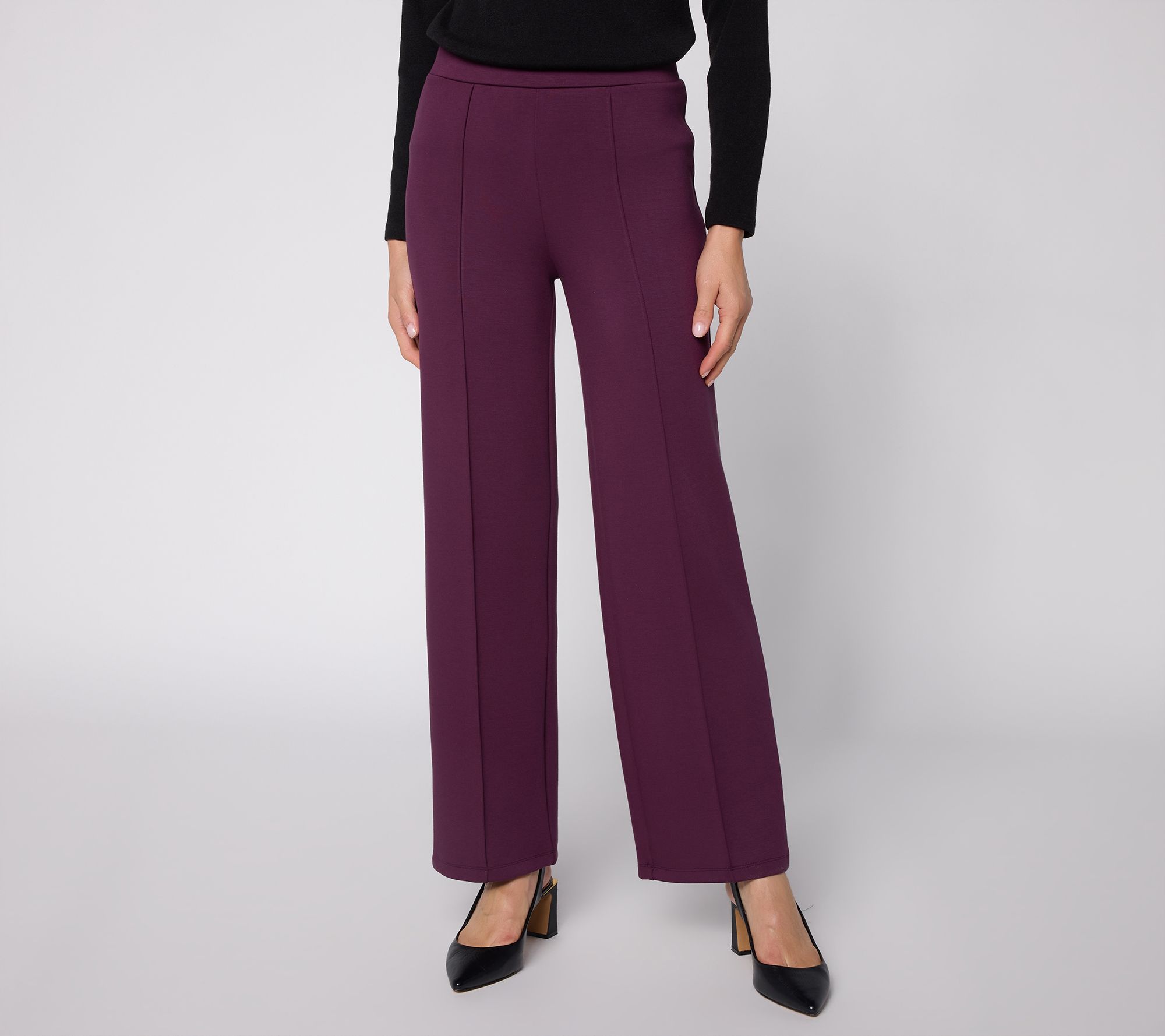 Dennis Basso Petite Air Luxe Pull-On Pant with Pintuck