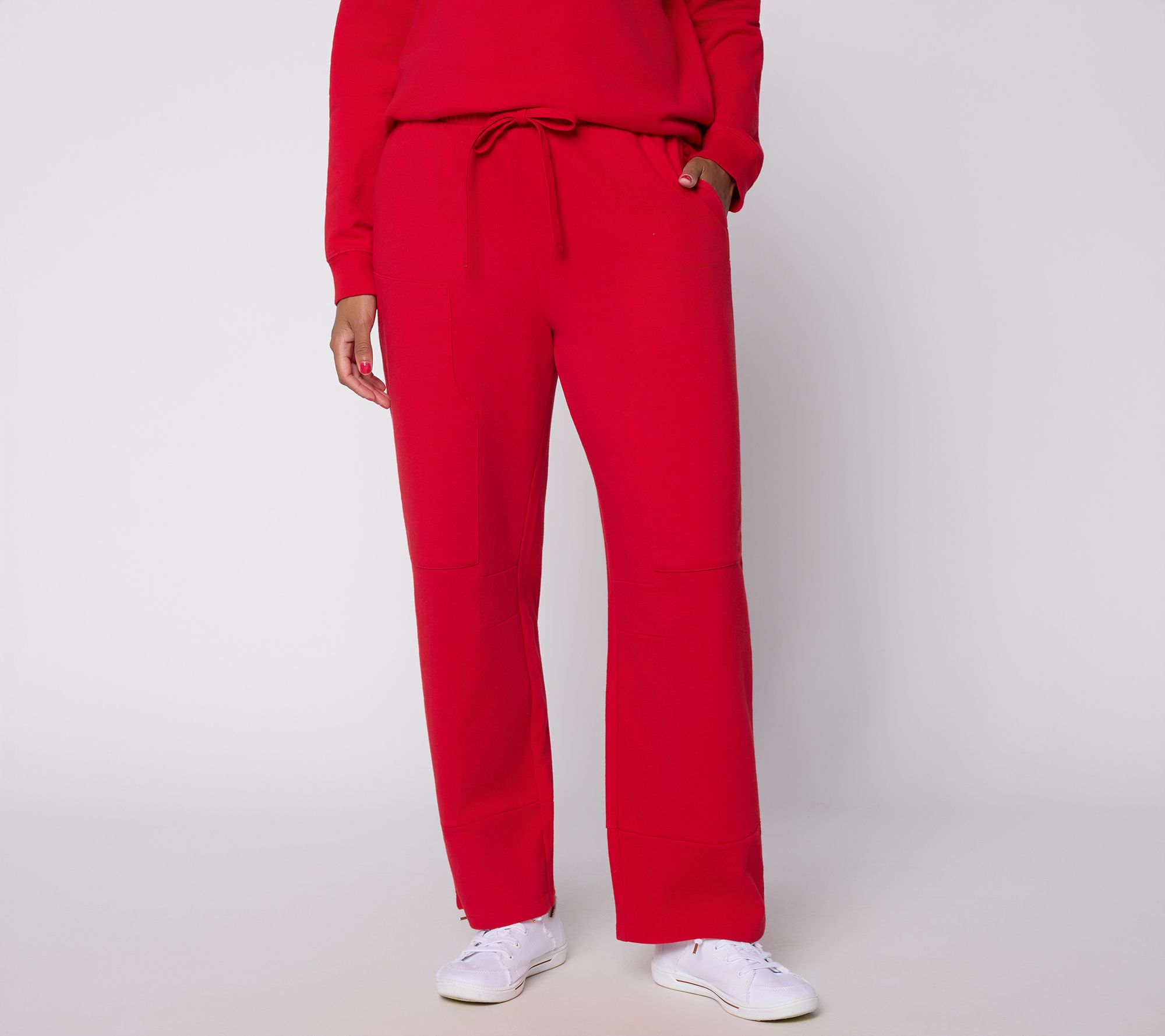Peace Love World Petite French Terry Pull On Barrel Leg Pant