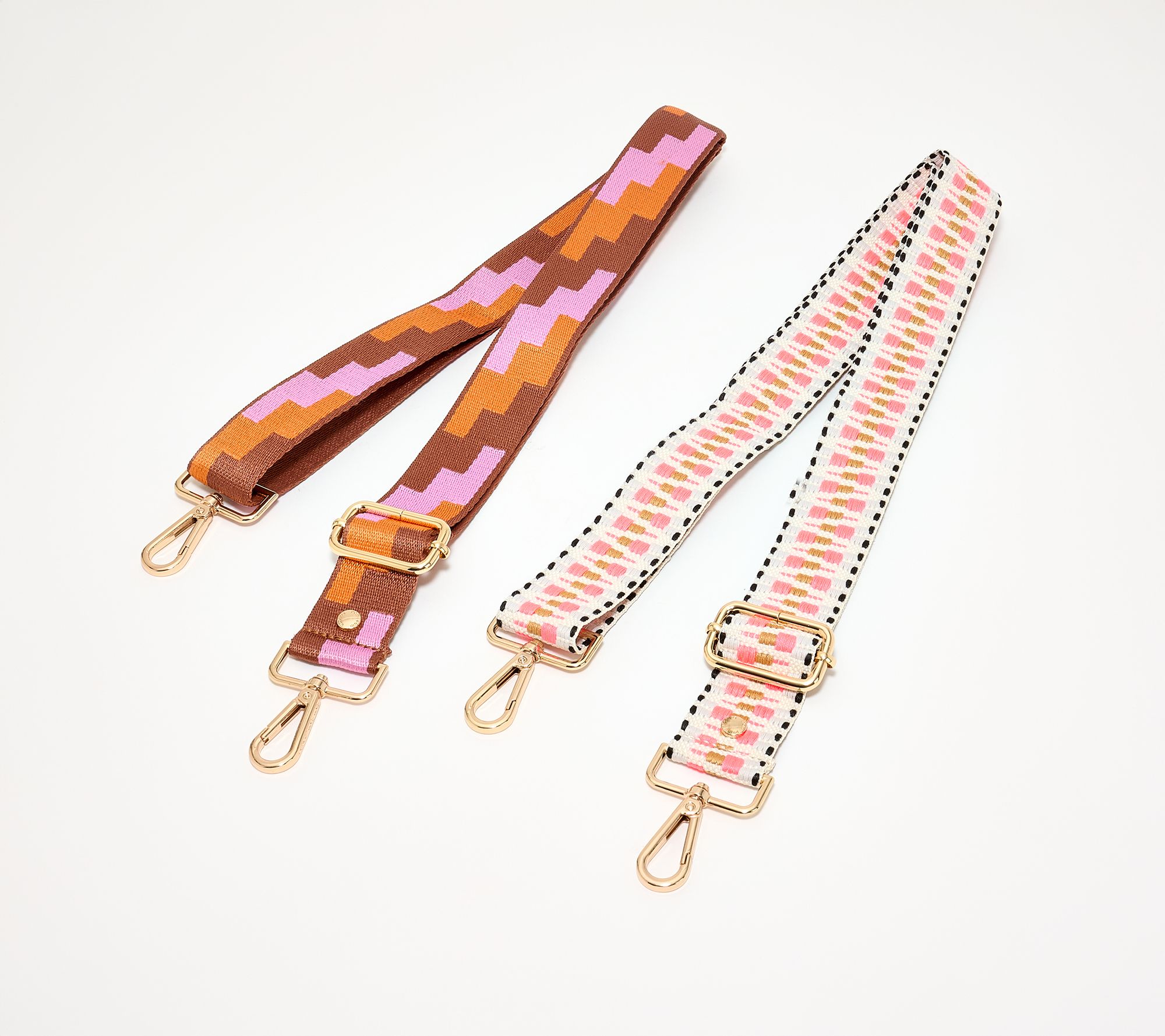 "As Is" Pom Pom London Set of 2 Woven Crossbody Strap