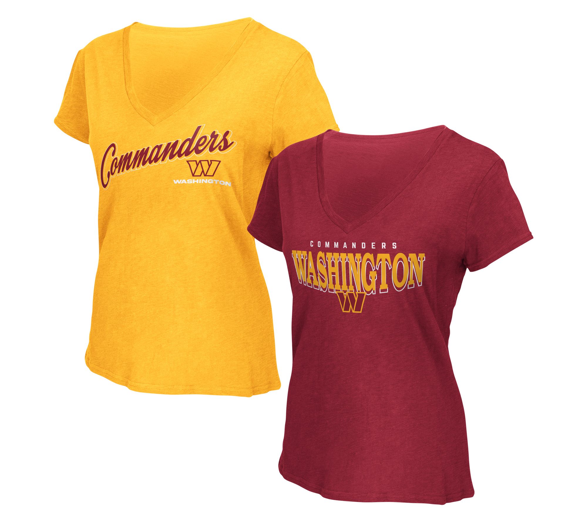  NFL Officially Licensed Women's V-Neck T-Shirts 2-Pack