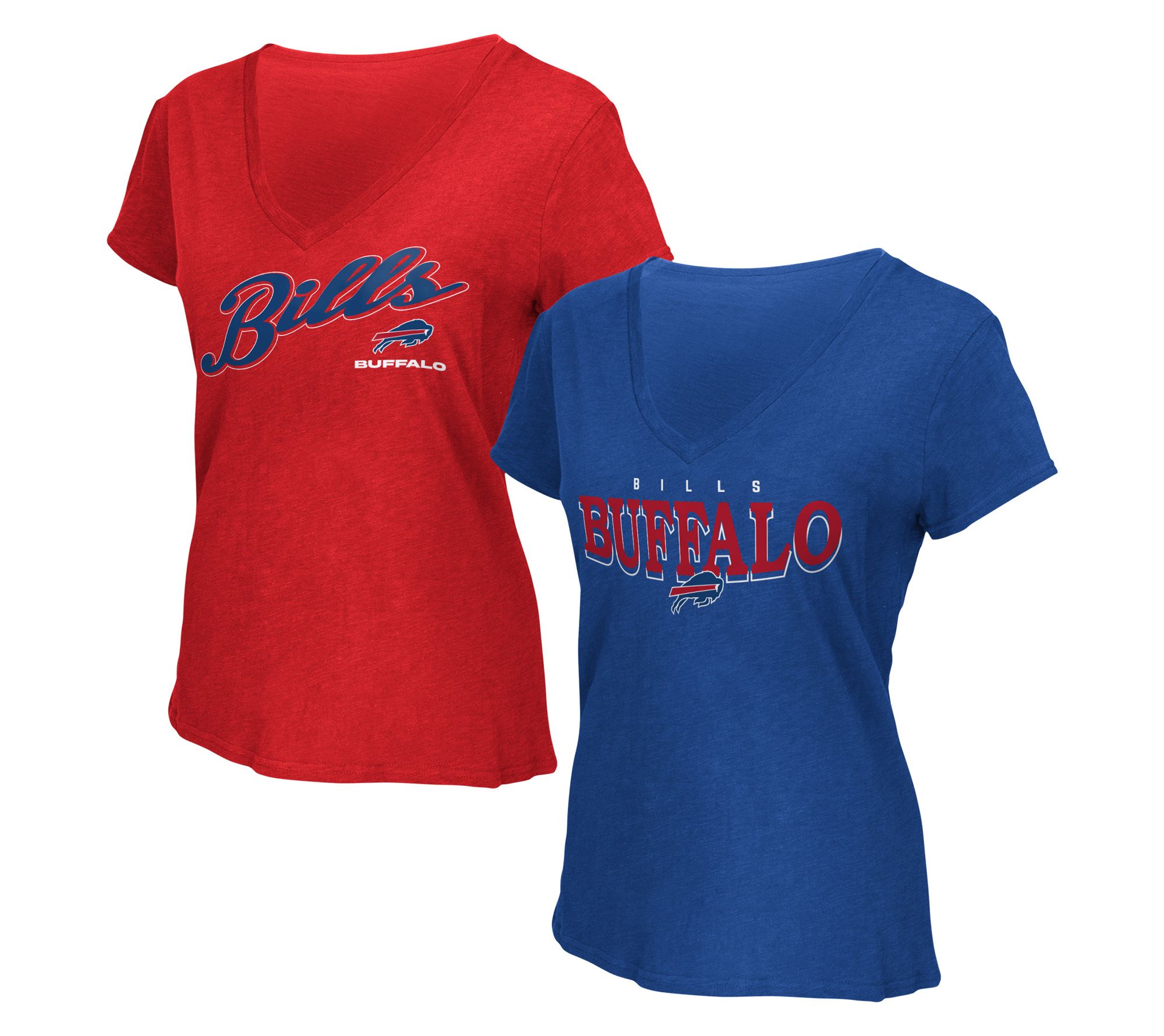 NFL Officially Licensed Women's V-Neck T-Shirts 2-Pack
