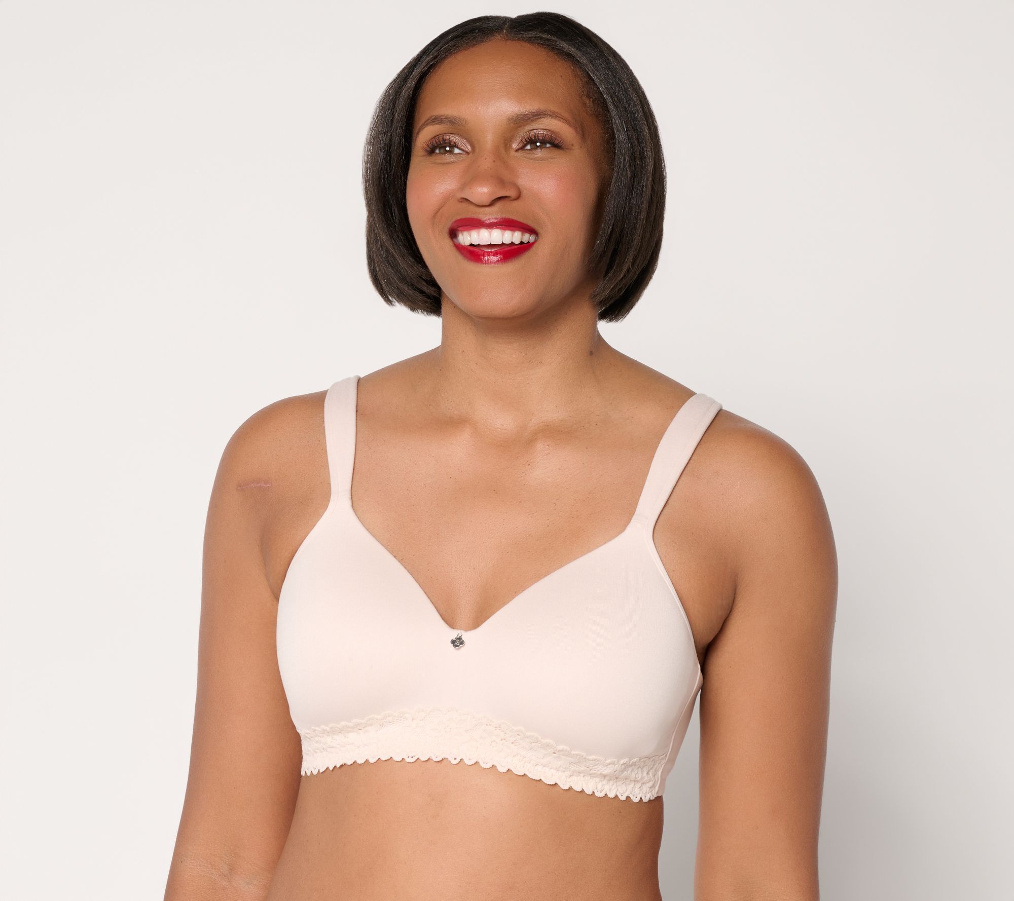 "As Is" Breezies Lace Touch Wirefree T-Shirt Bra