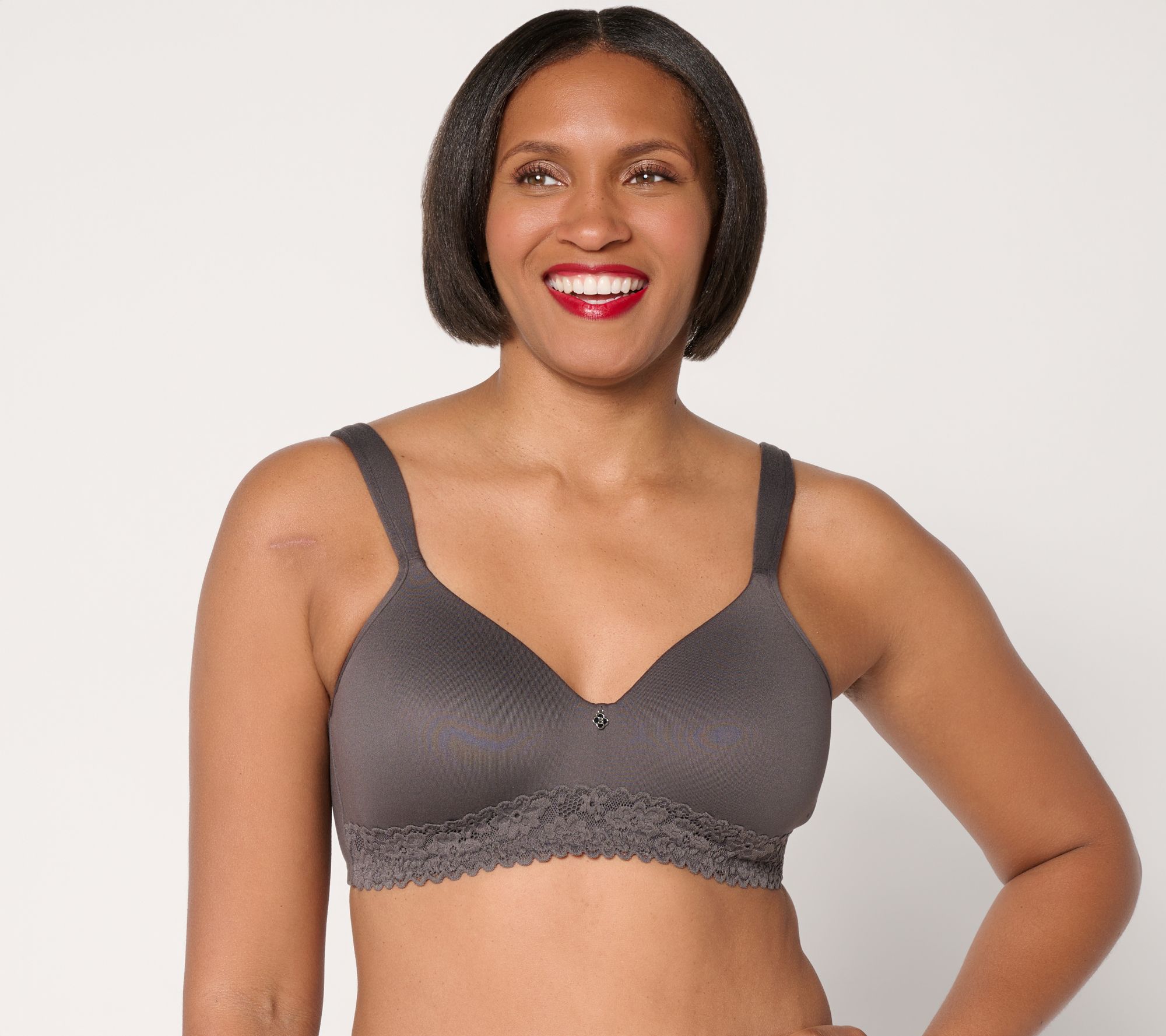 "As Is" Breezies Lace Touch Wirefree T-Shirt Bra