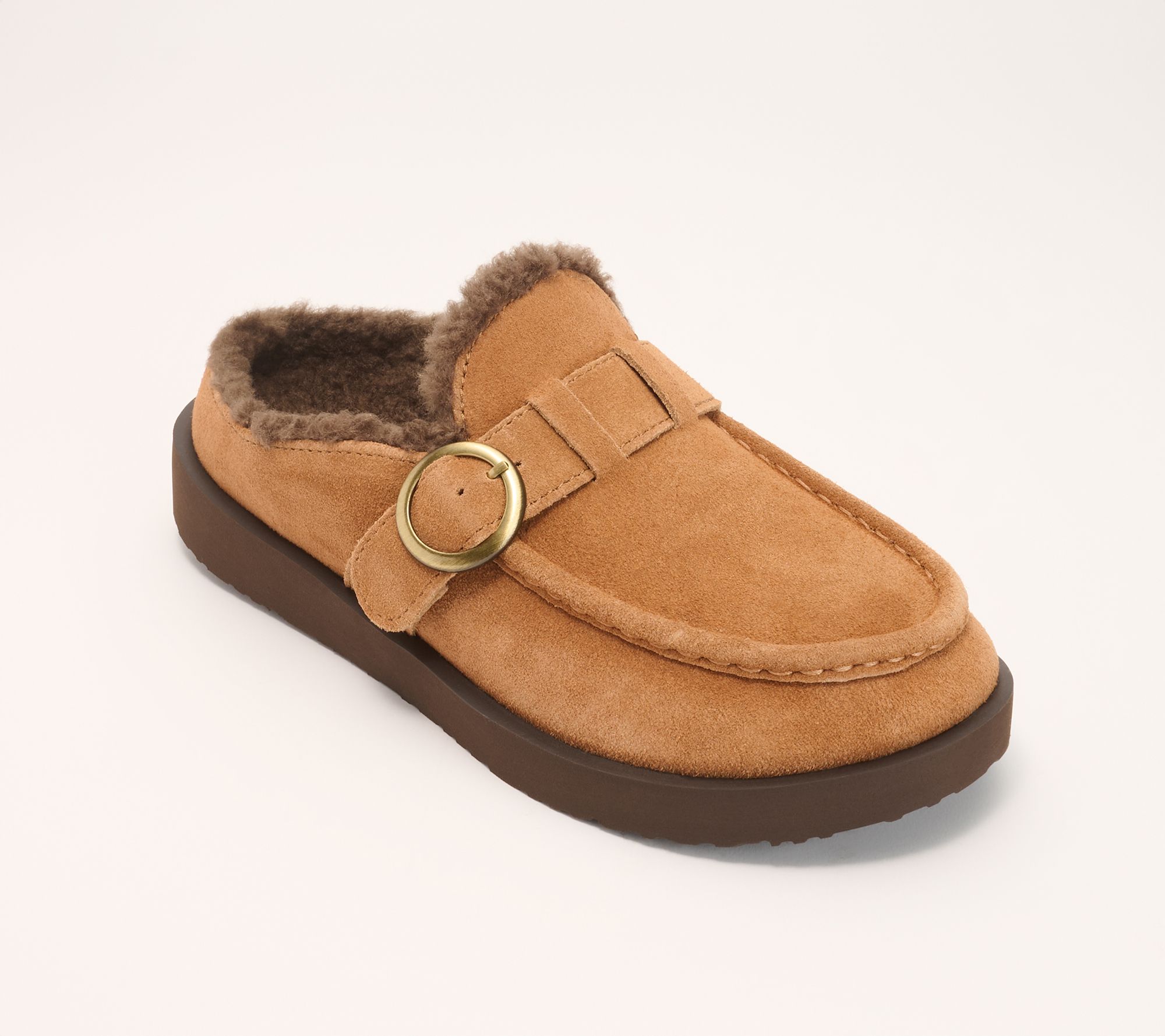 Revitalign Orthotic Suede Buckle Cozy Slides - Alpine Snug