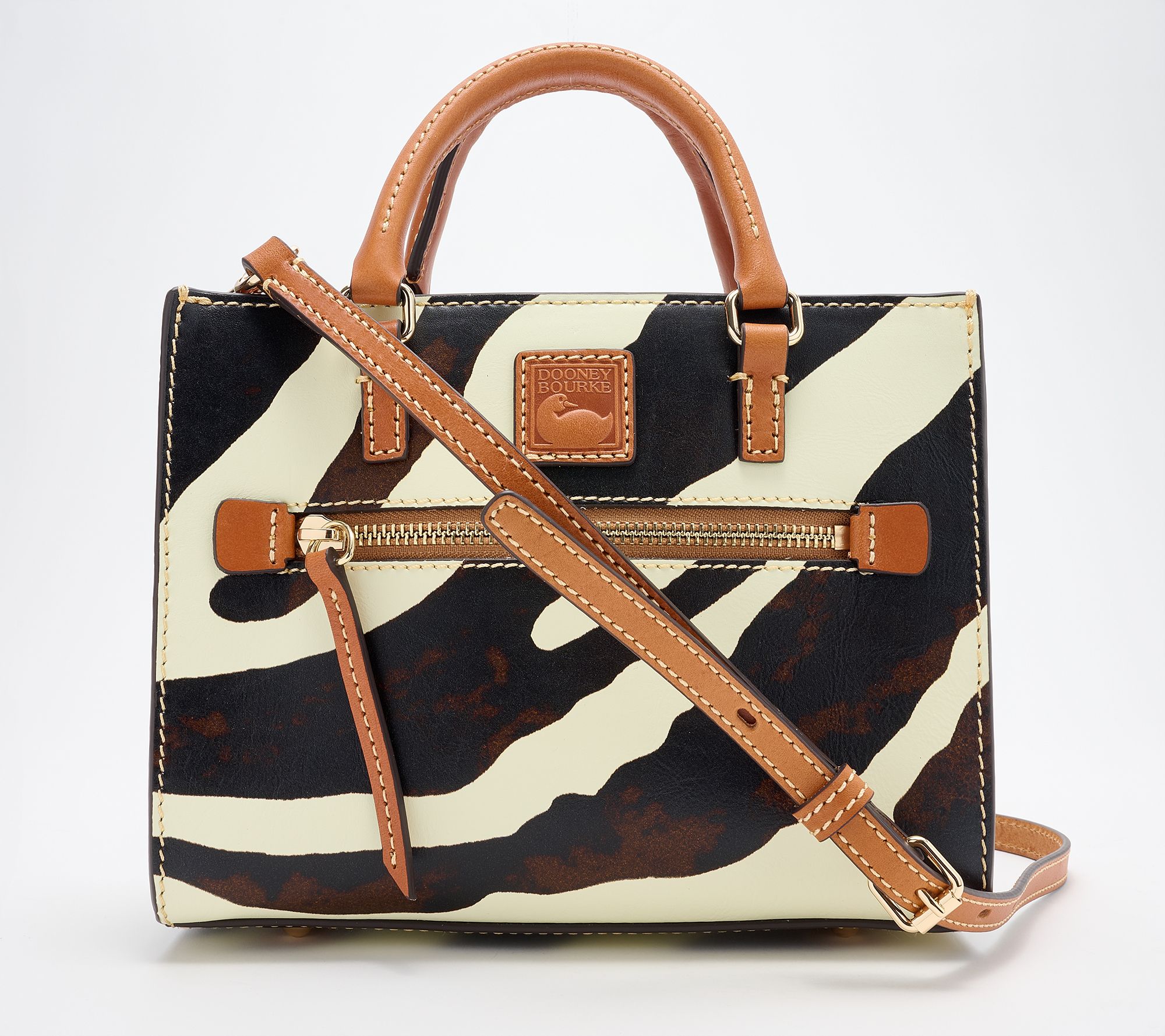 "As Is" Dooney & Bourke Zebra Mini Zip Janine Crossbody