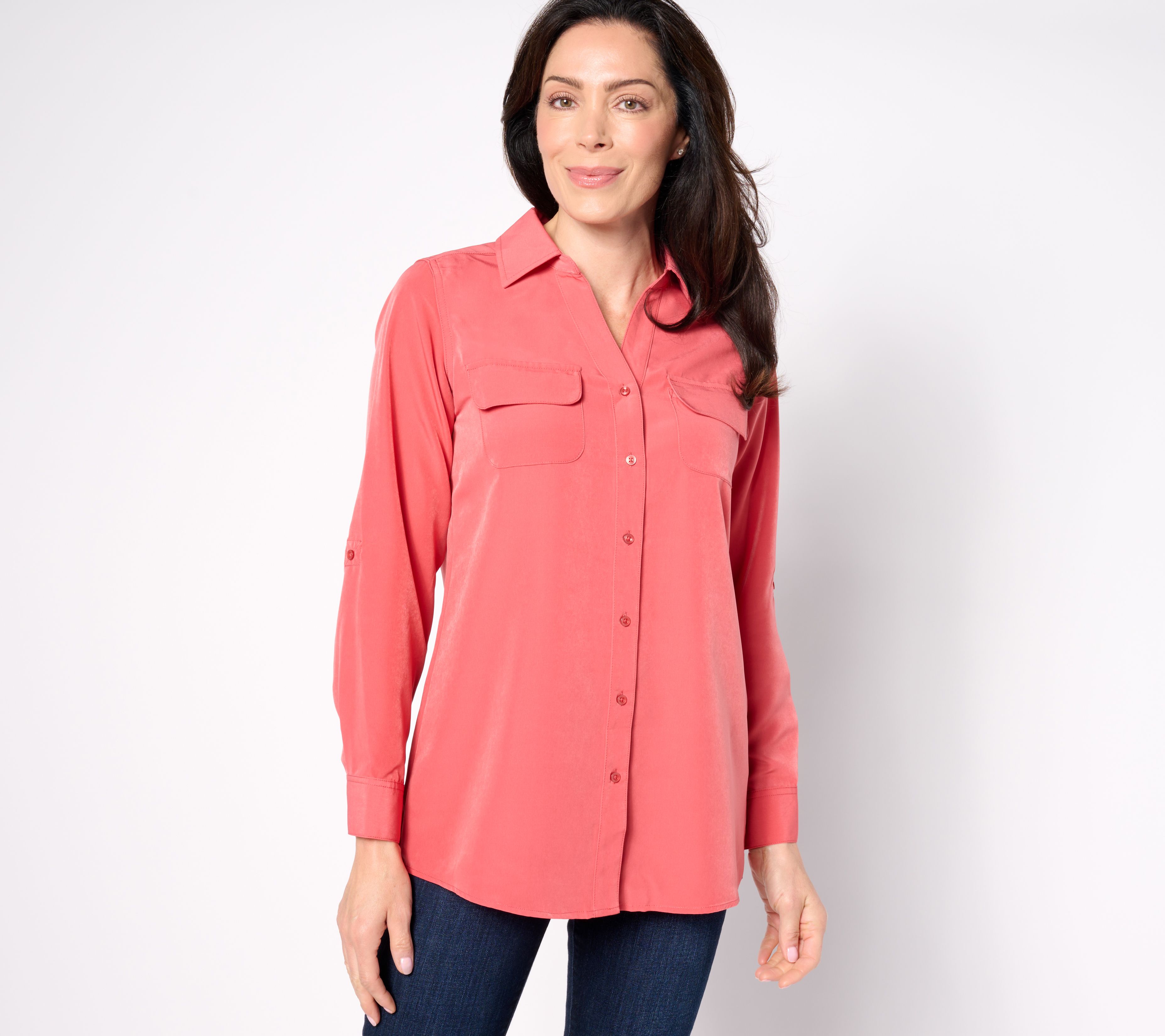 Cos Women's Button Down Top Shirt Size 8 LongSleeve Pink Collection of  Style New