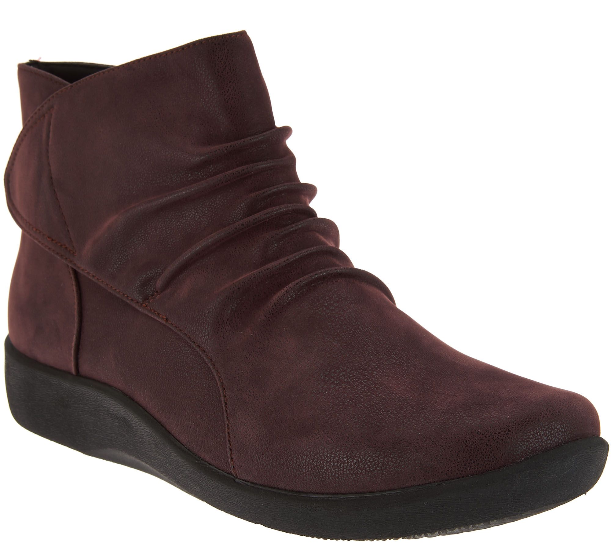 CLOUDSTEPPERS by Clarks Ruched Ankle Boots - Sillian Sway - QVC.com