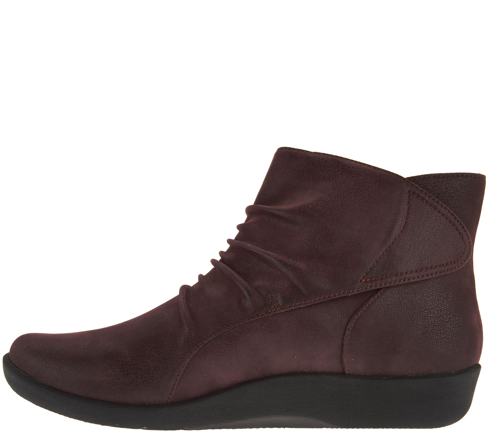 CLOUDSTEPPERS by Clarks Ruched Ankle Boots - Sillian Sway - QVC.com