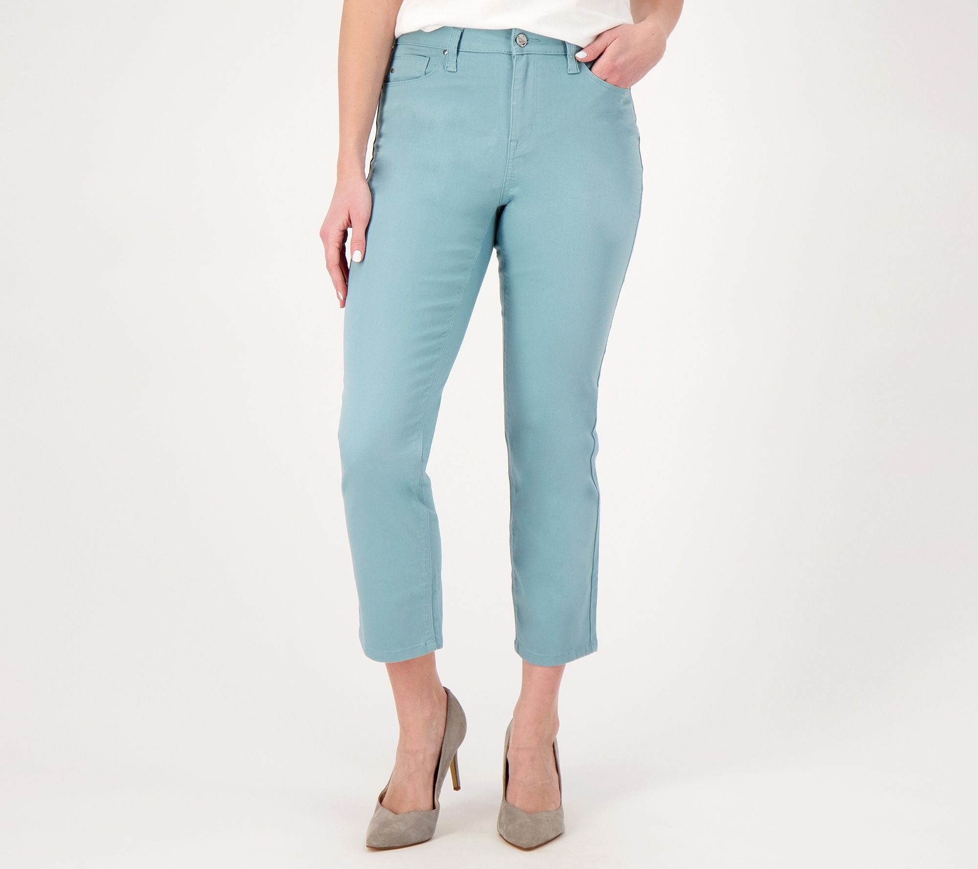 Laurie Felt Regular Wave Denim 5-Pocket Crop Straight Jeans