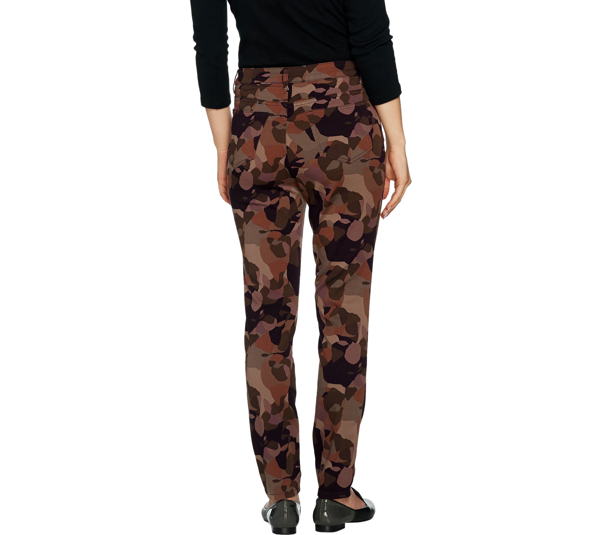 LOGO by Lori Goldstein 5-Pocket Stretch Twill Printed Jeans - QVC.com