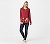 Quacker Factory Snap Button Front Knit Cardigan with Fall Motif, 2 of 4