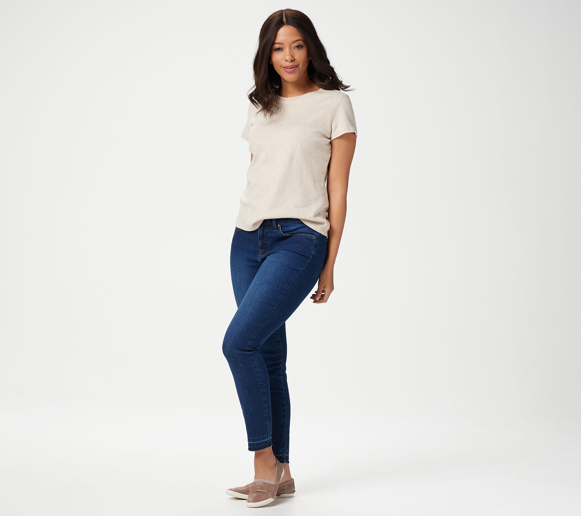 NYDJ Ami Skinny Ankle Jeans with Released Hem -Cooper - QVC.com