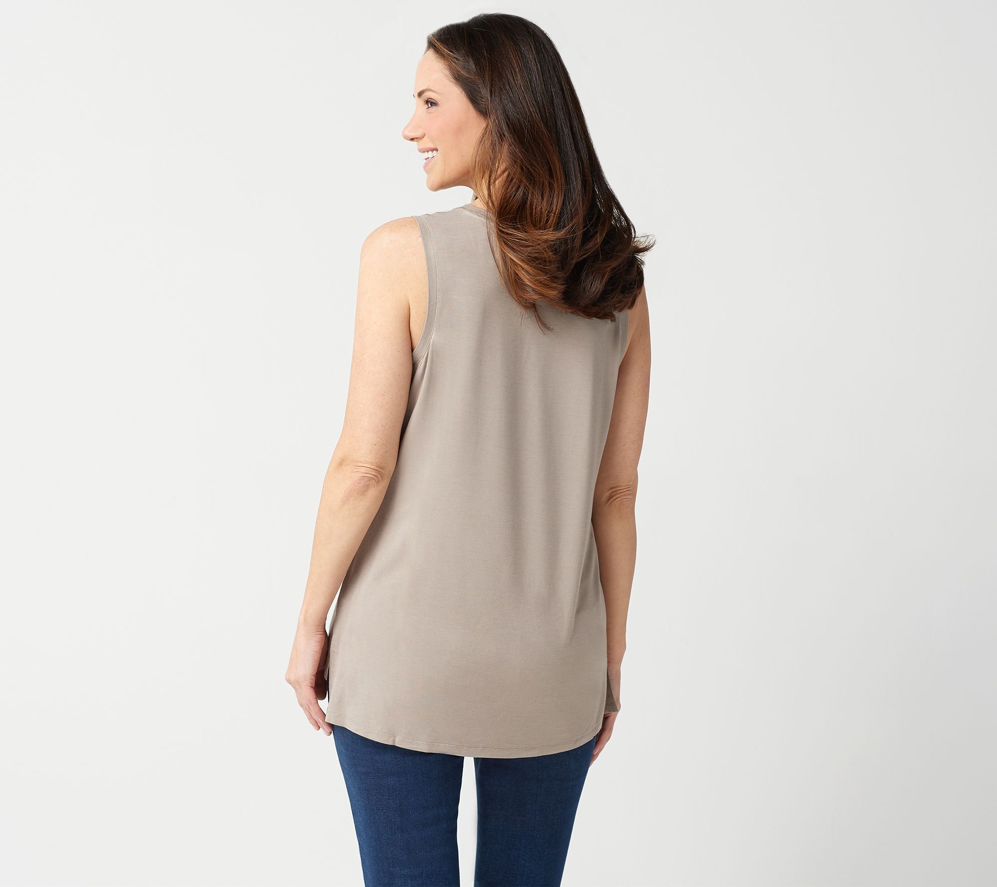 Lisa Rinna Collection Sleeveless Tank with Side Slits - QVC.com