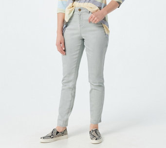 LOGO by Lori Goldstein Skinny Leg High-Waist Color Jeans - A379685