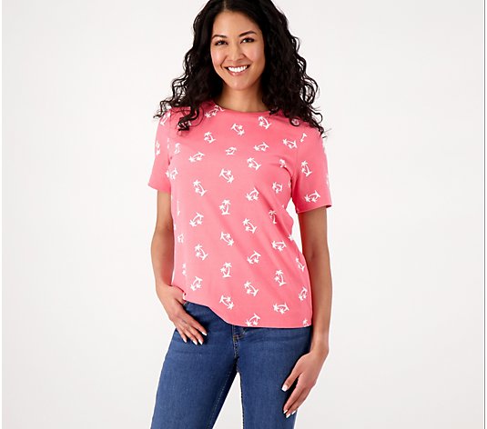 Denim & Co. Printed Perfect Jersey Short-Sleeve Top