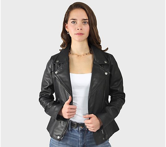 Frye Classic Moto Leather Jacket - QVC.com