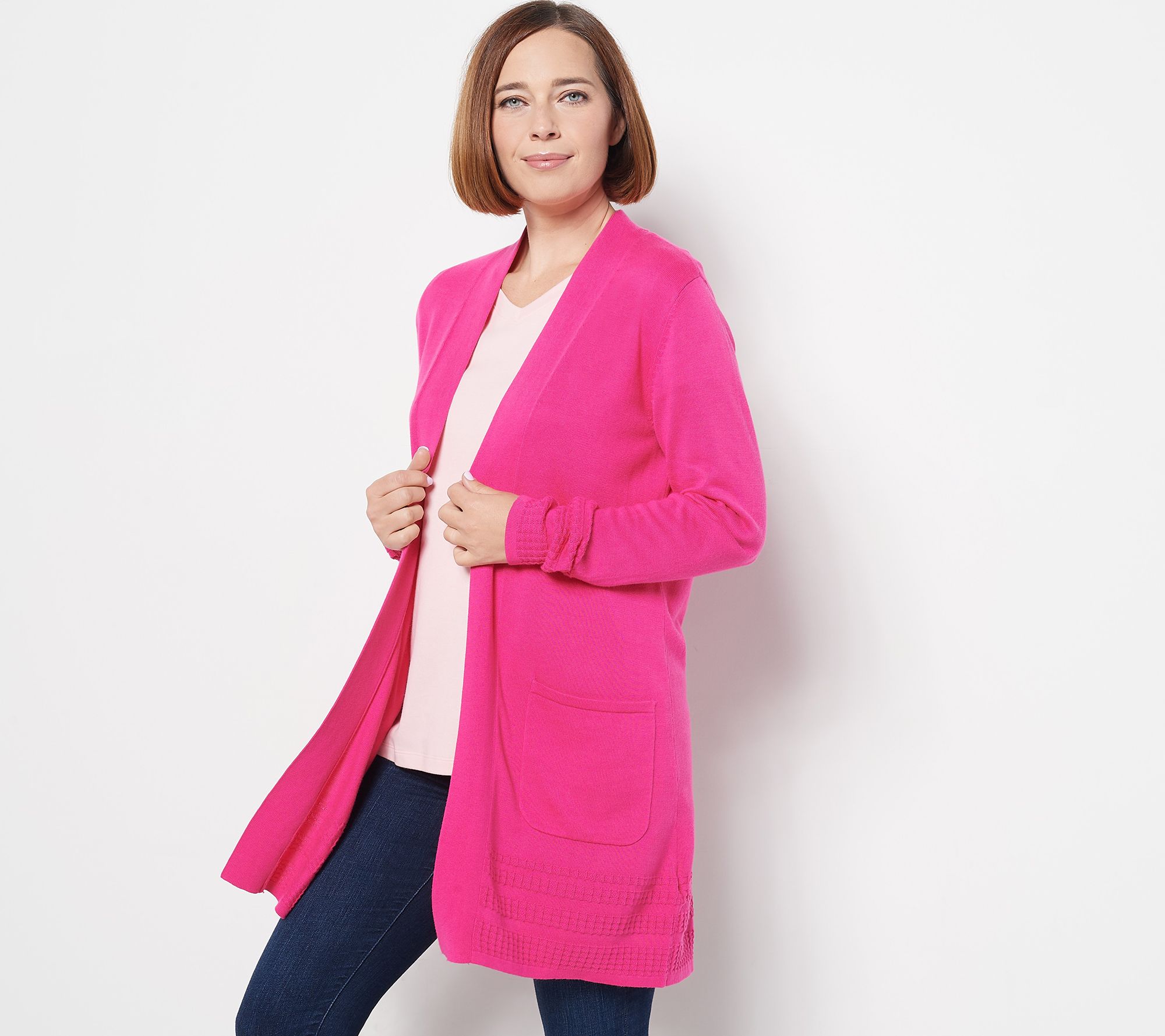 Isaac Mizrahi Live! Ombre Textured Cardigan