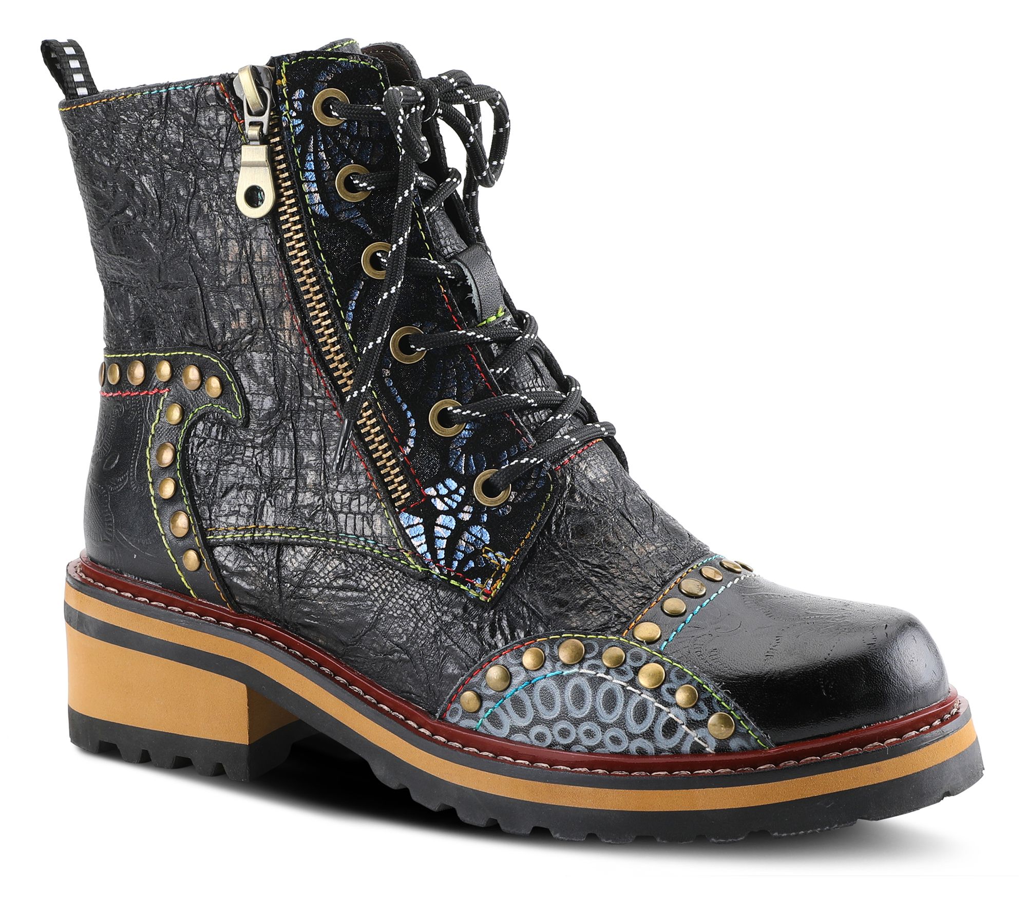 L'Artiste by Spring Step Lace Up Leather Booties - Rugup