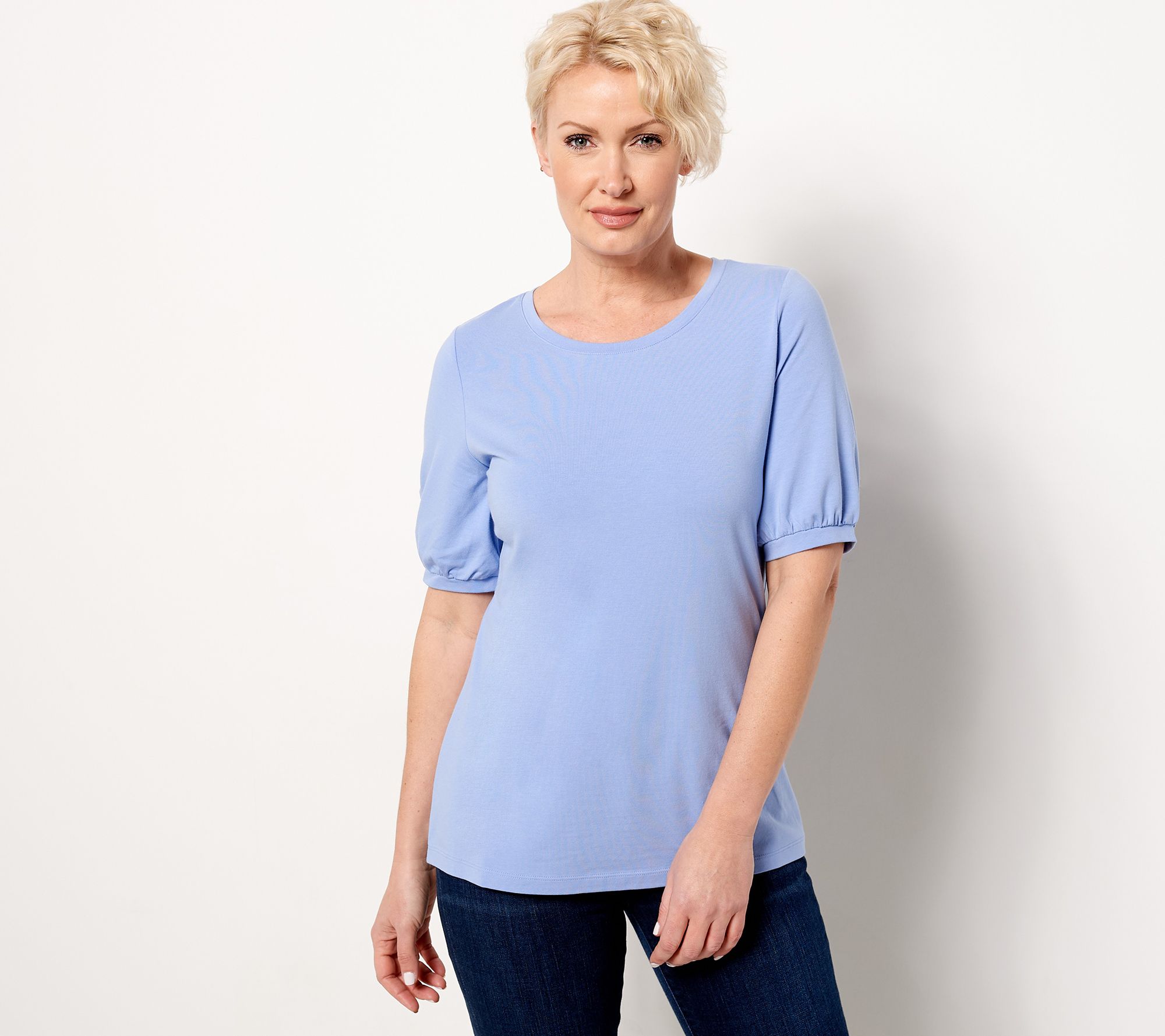 Isaac Mizrahi Live! Knit Puff Sleeve Top