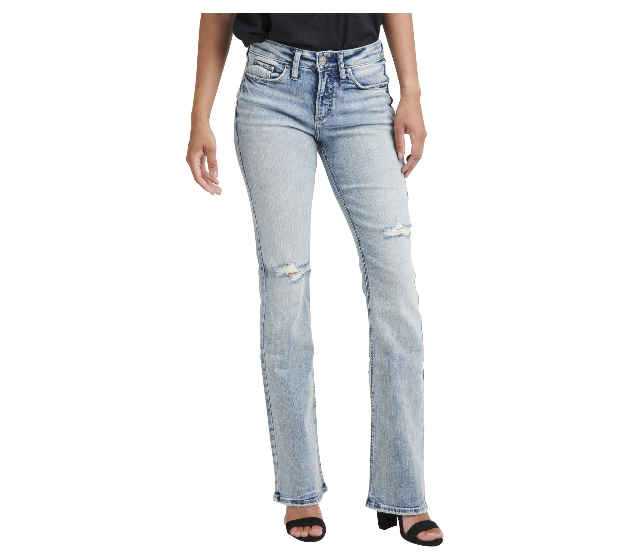 Light Wash Mid Rise Bootcut Jeans