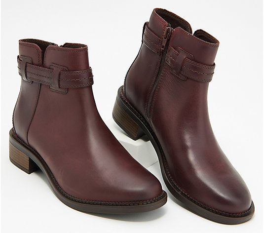 Tilbagekaldelse bus kristen Clarks Collection Leather Ankle Boots - Maye Ease - QVC.com