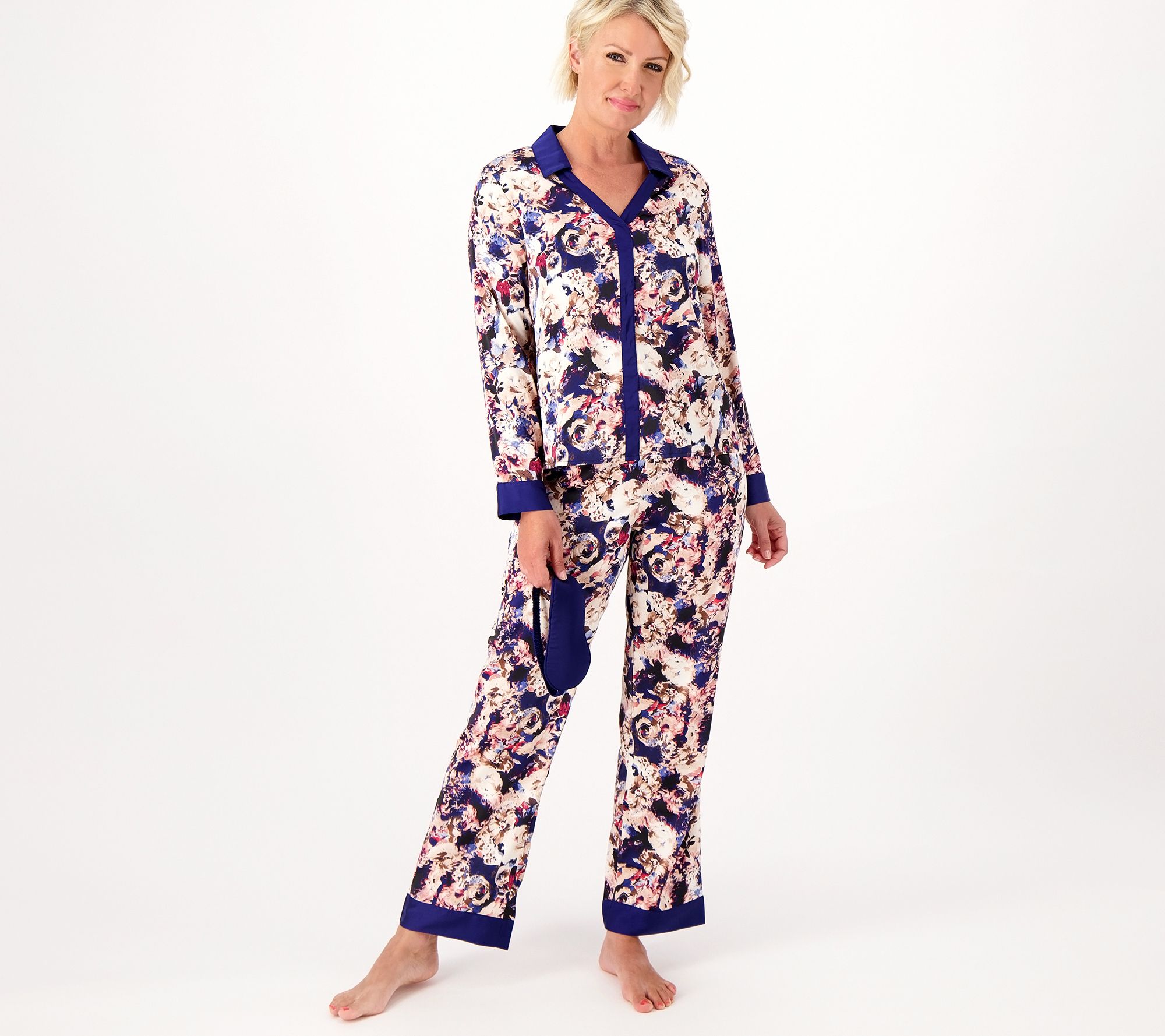 NWT Breezies Lounge Stretch Satin Effect Short Sleeve Sleep Set Pajama