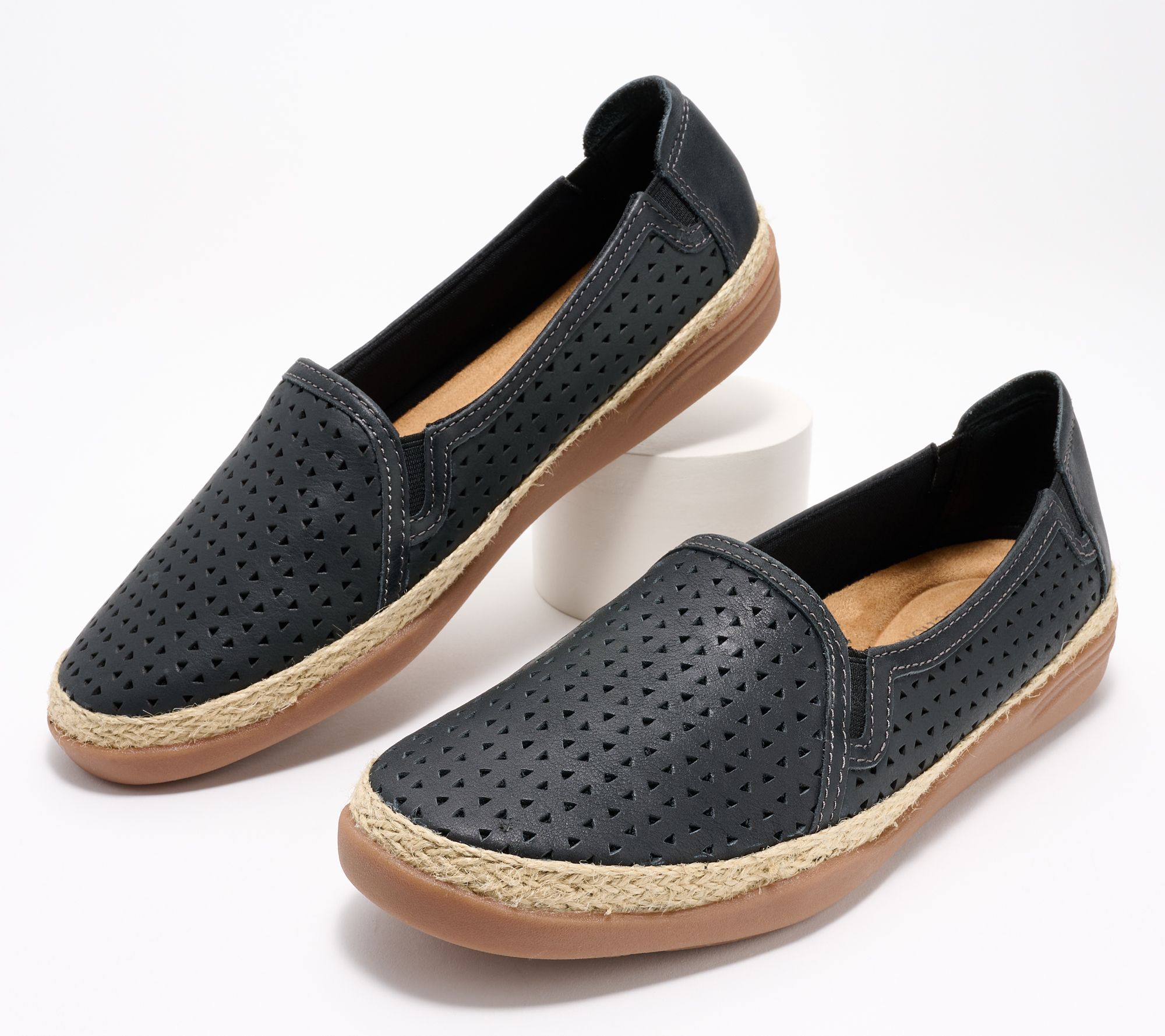 Clarks Collection Espadrille Slip Ons Elaina Ruby QVC