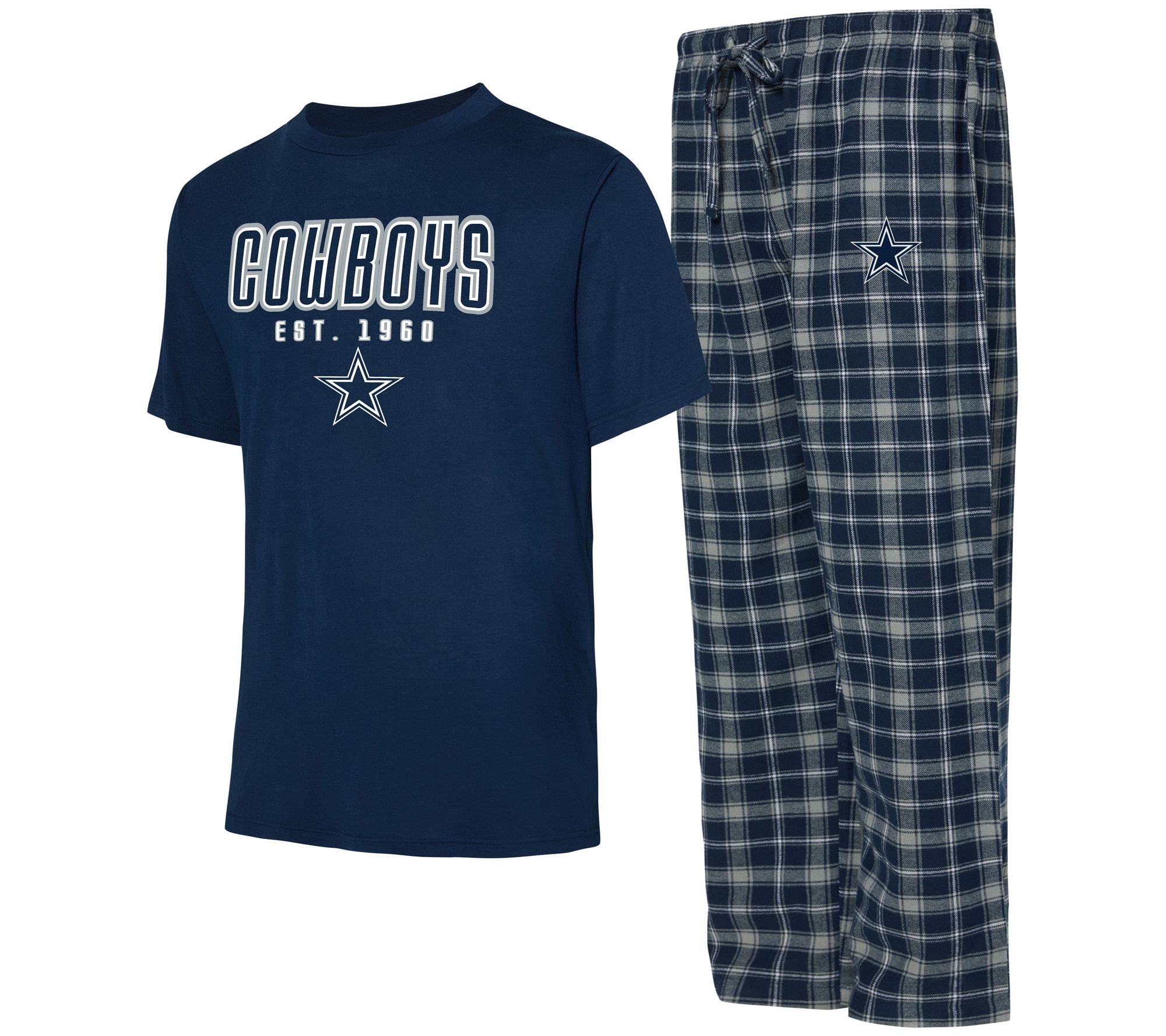 NFL Dallas Men's Short Sleeve Flannel Pajama Set 