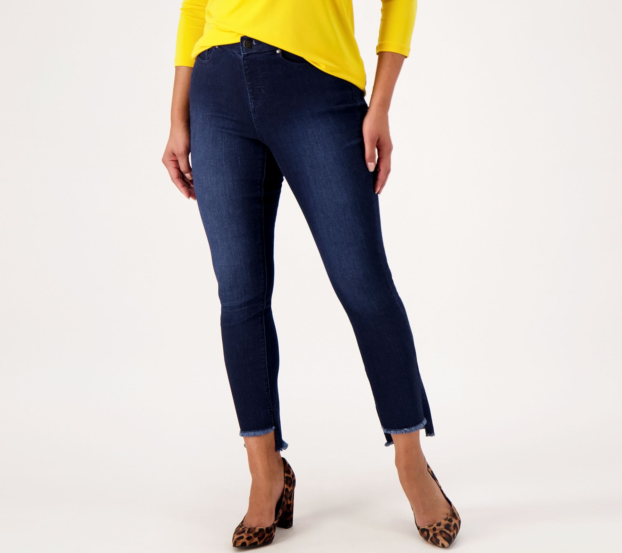 "As Is" Belle by Kim Gravel TripleLuxe Denim Regular Step Hem Jean
